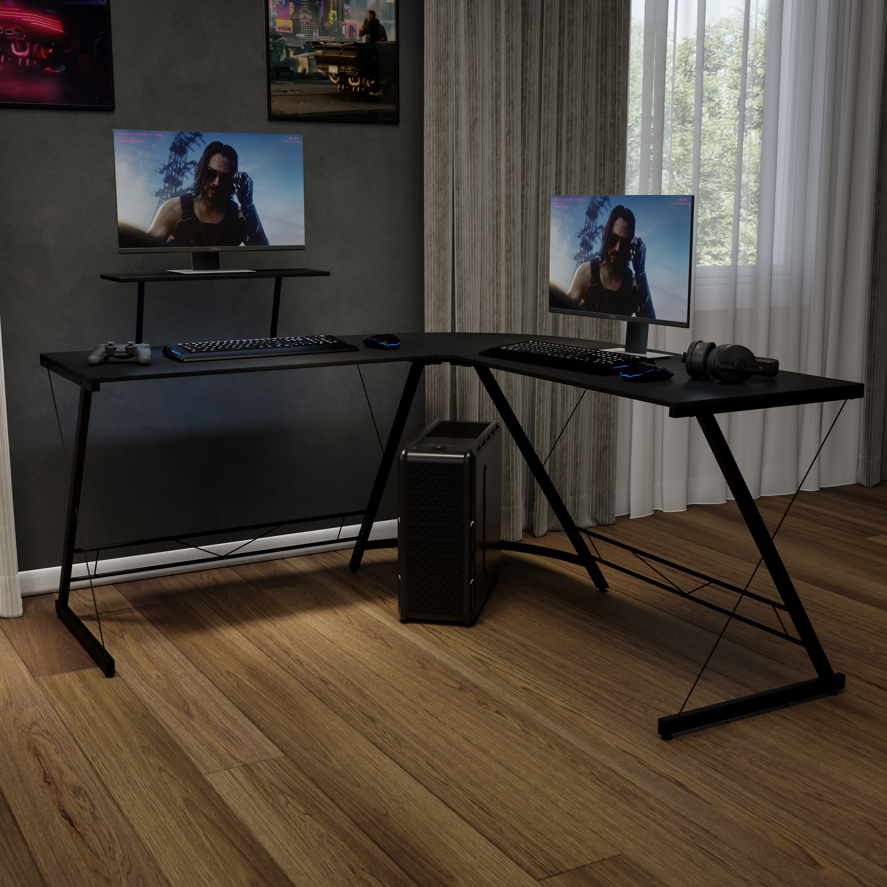 L-Shaped Desk 71.5" Computer Corner Desk, Home Office Corner Desk, Gaming Desk, Space Saving, Easy to Assemble