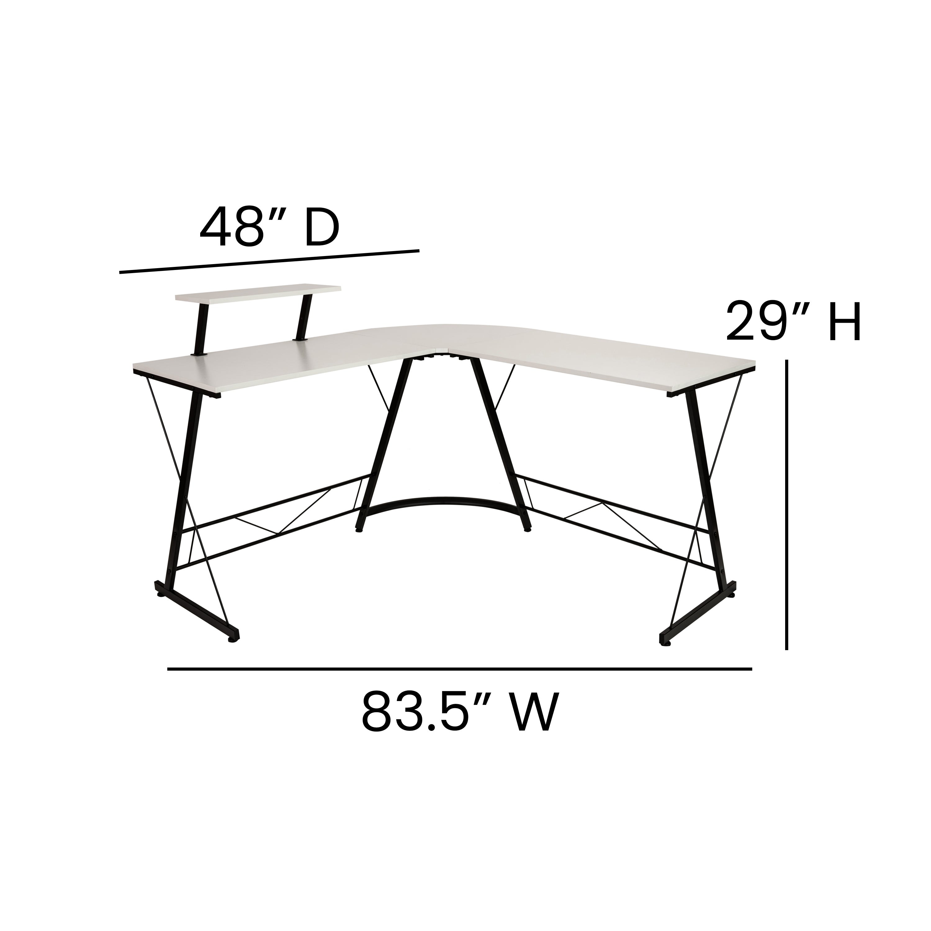L-Shaped Desk 71.5" Computer Corner Desk, Home Office Corner Desk, Gaming Desk, Space Saving, Easy to Assemble