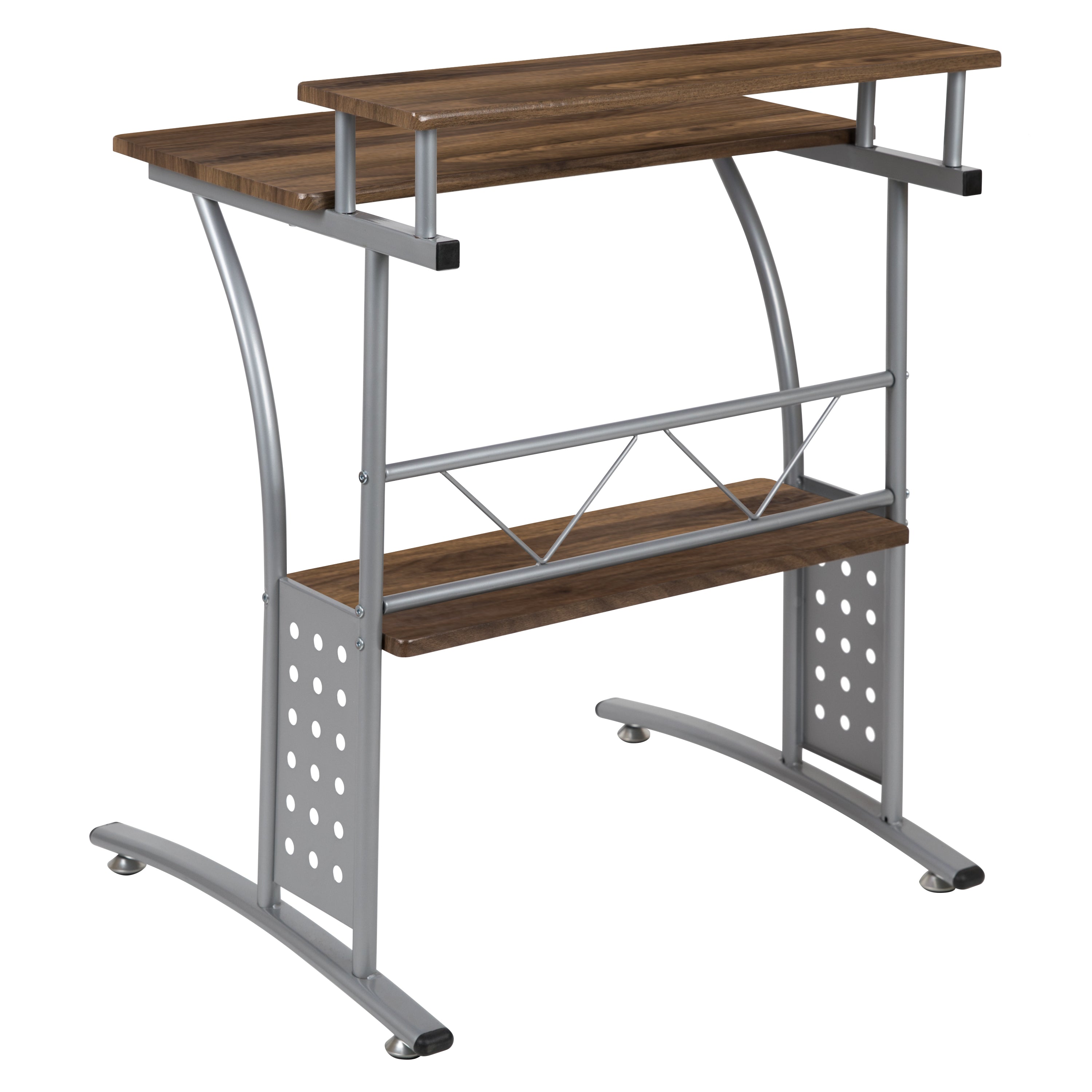 Computer Desk with Top and Lower Storage Shelves