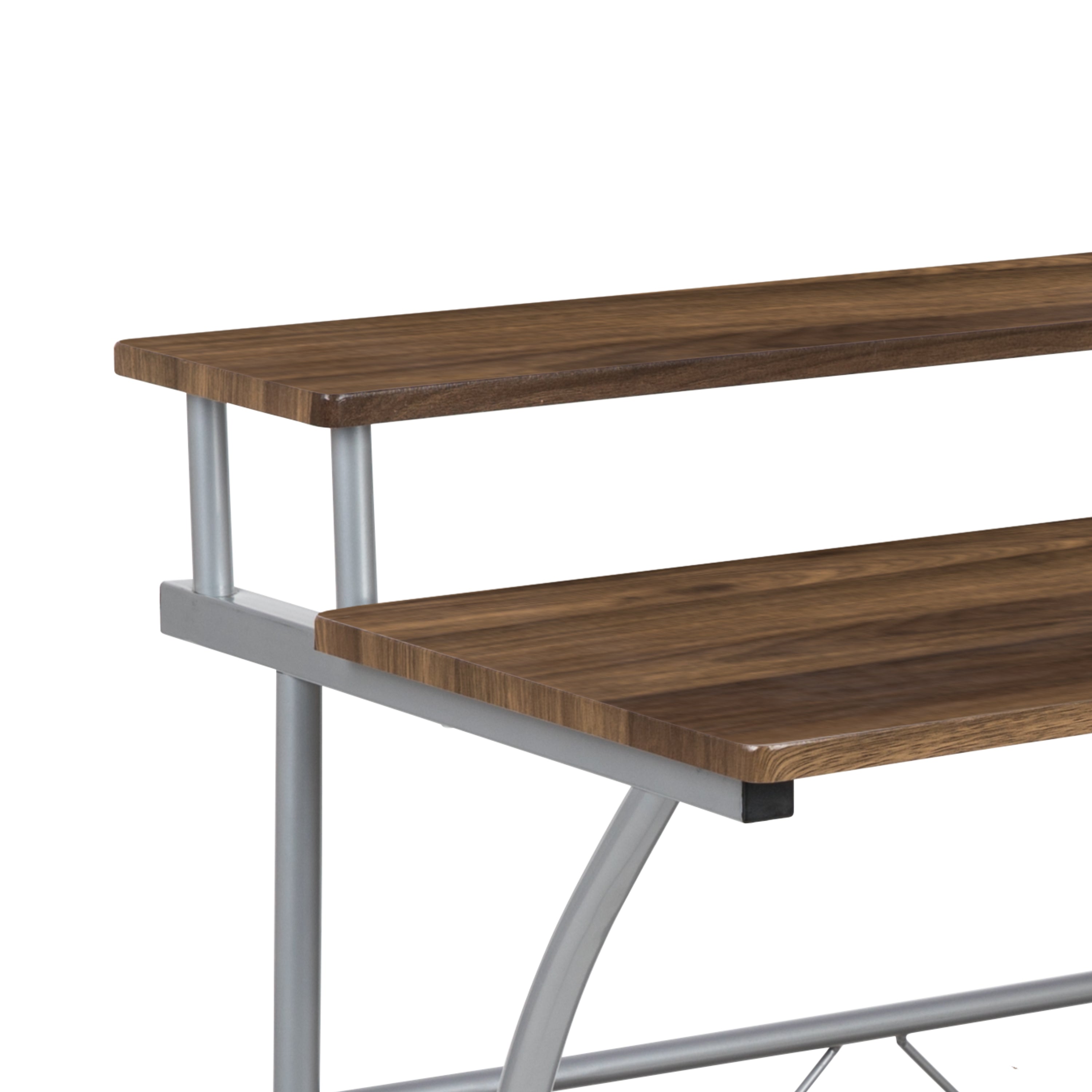 Computer Desk with Top and Lower Storage Shelves