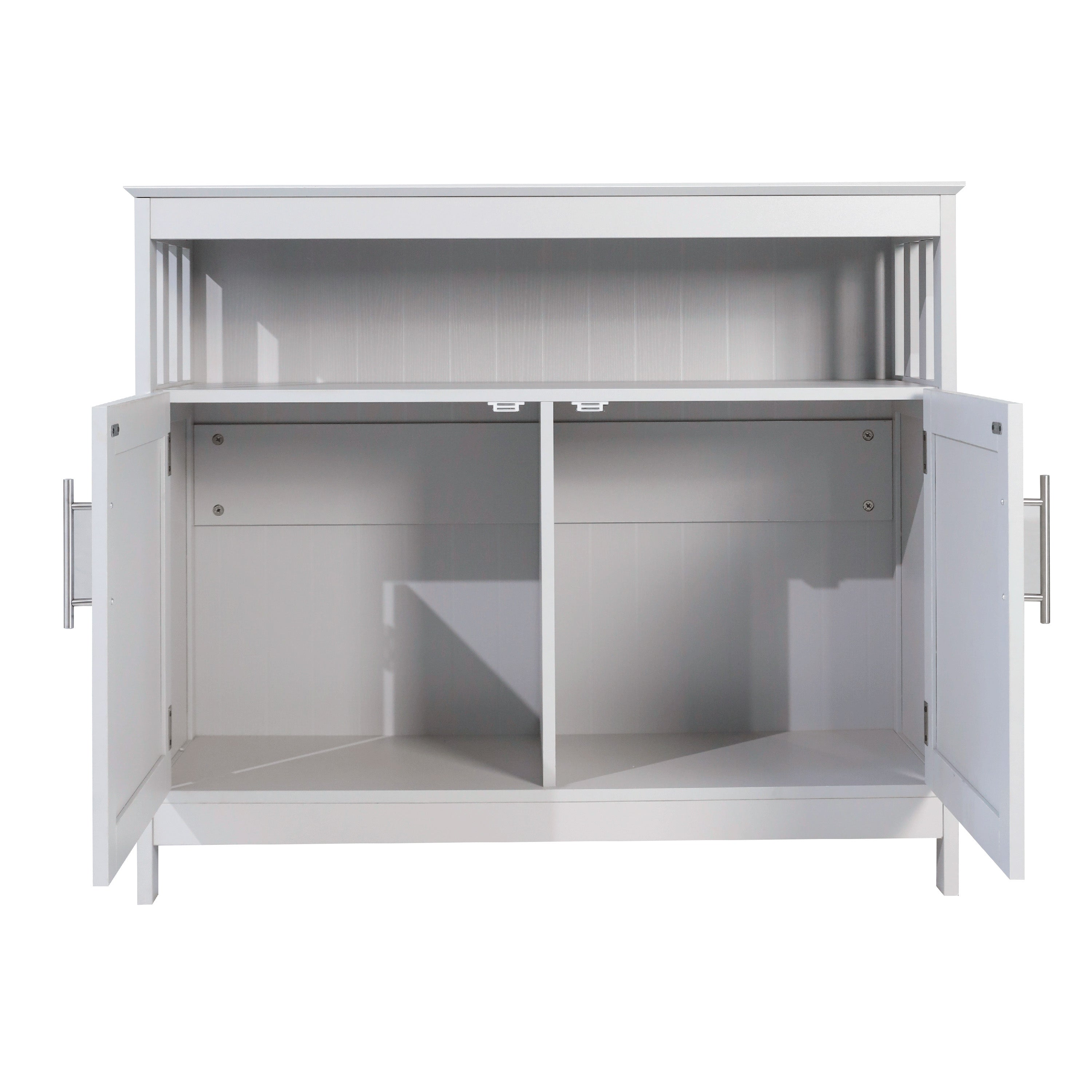 Mayfield Classic Buffet and Sideboard with Double Door Storage Cabinet and Open Storage Shelf