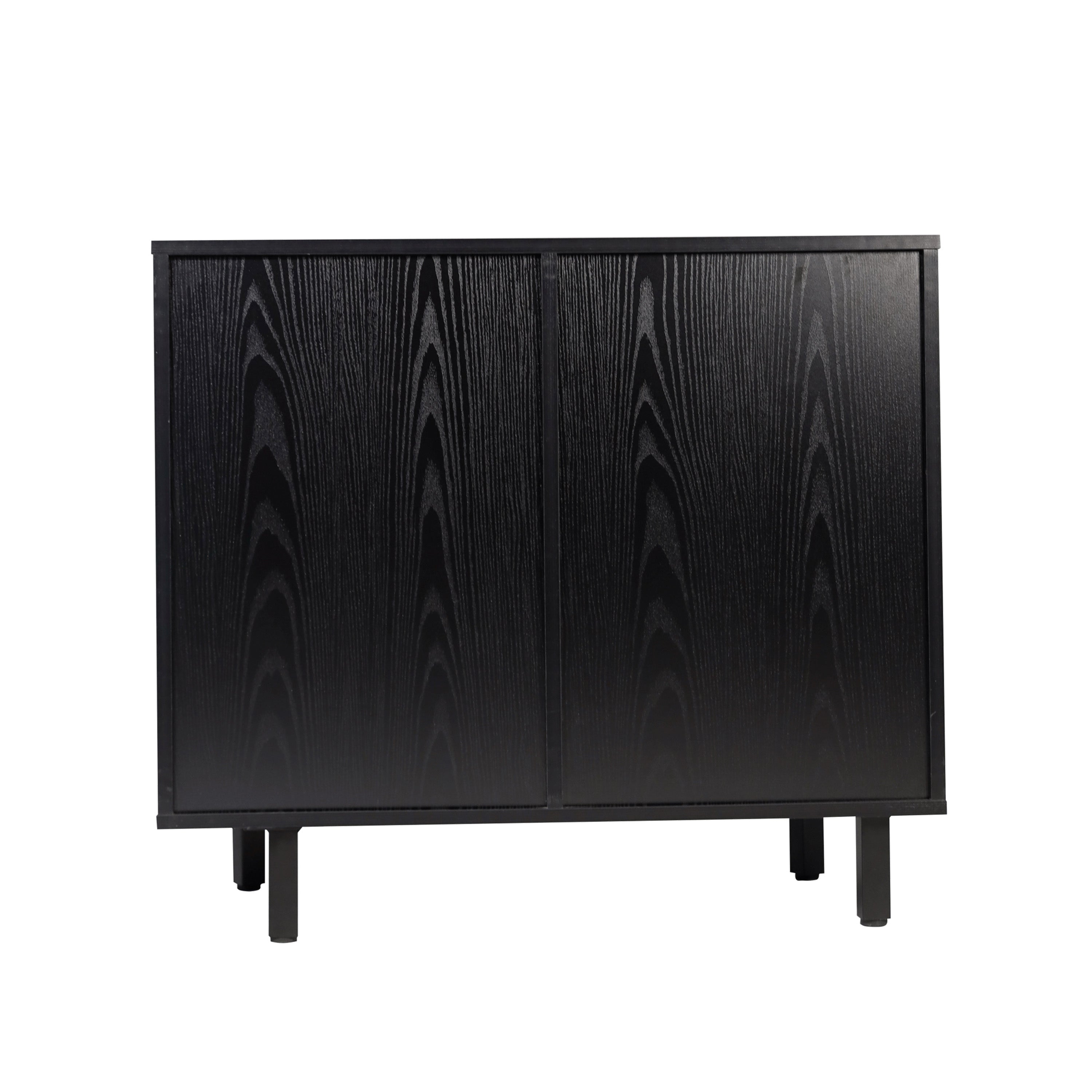 Elmont Classic Bar and Sideboard with Shaker Style Single Door Cabinet with Hanging Glass Storage and Open Bottle Shelves