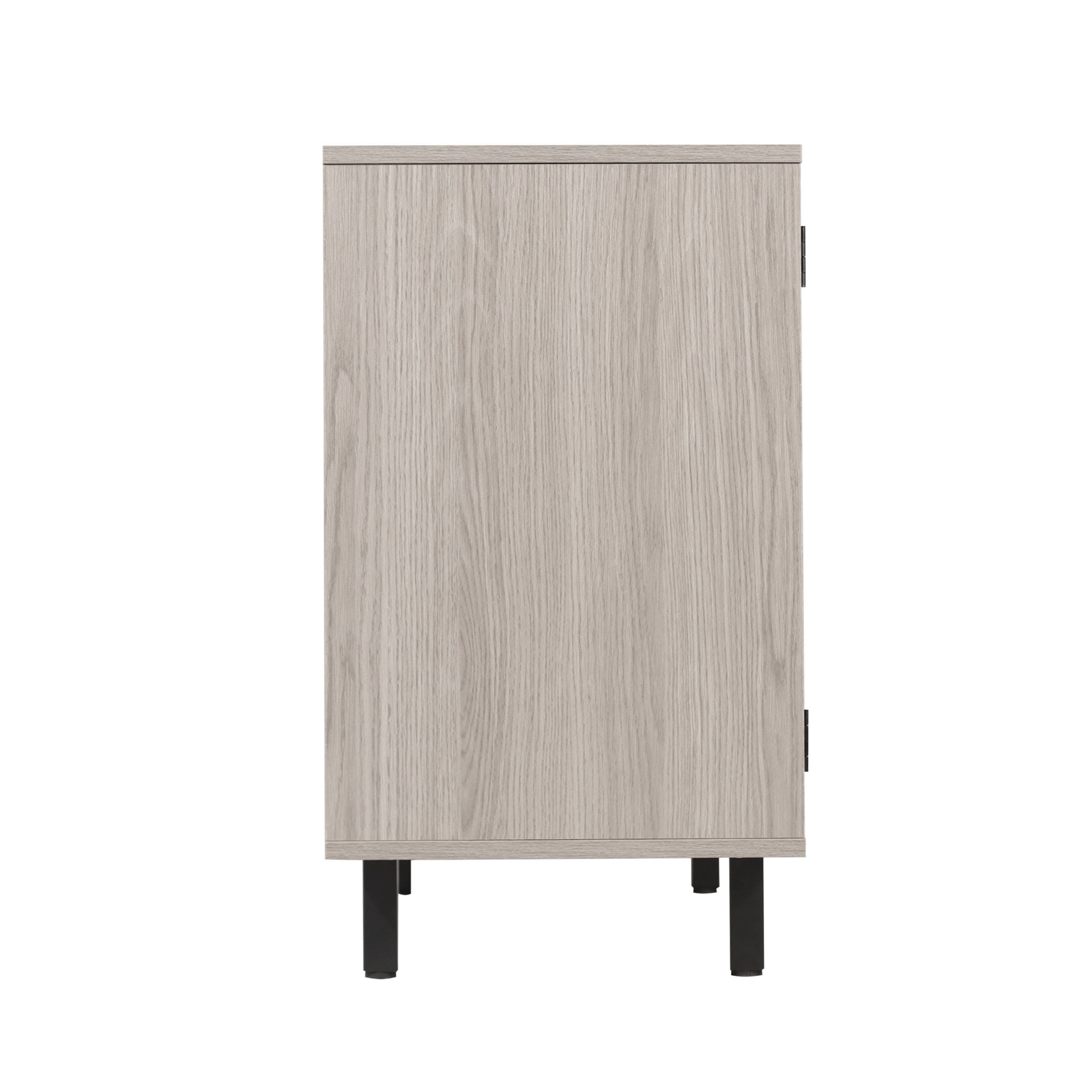 Elmont Classic Bar and Sideboard with Shaker Style Single Door Cabinet with Hanging Glass Storage and Open Bottle Shelves