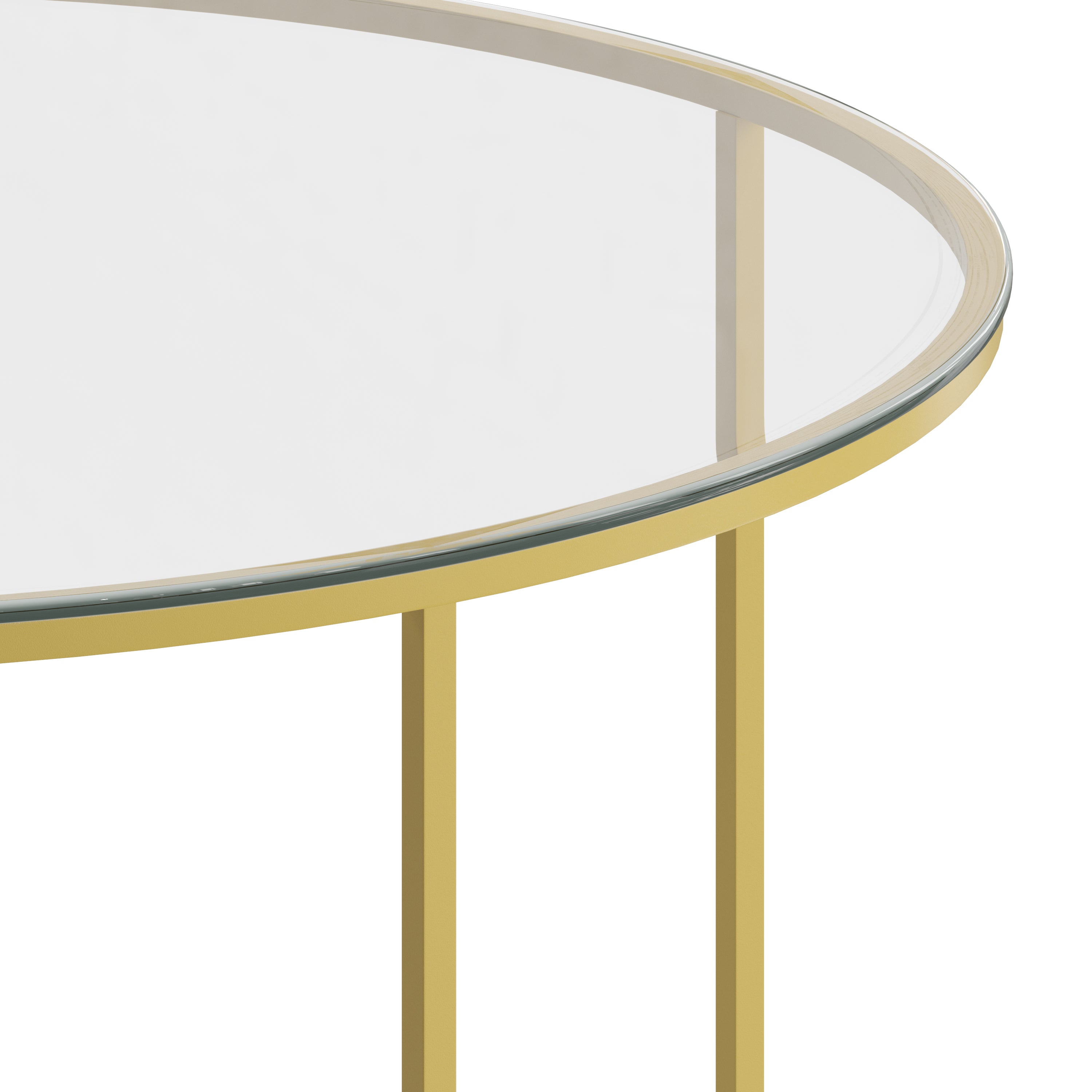 Greenwich Collection Coffee Table - Modern Glass Accent Table with Crisscross Frame