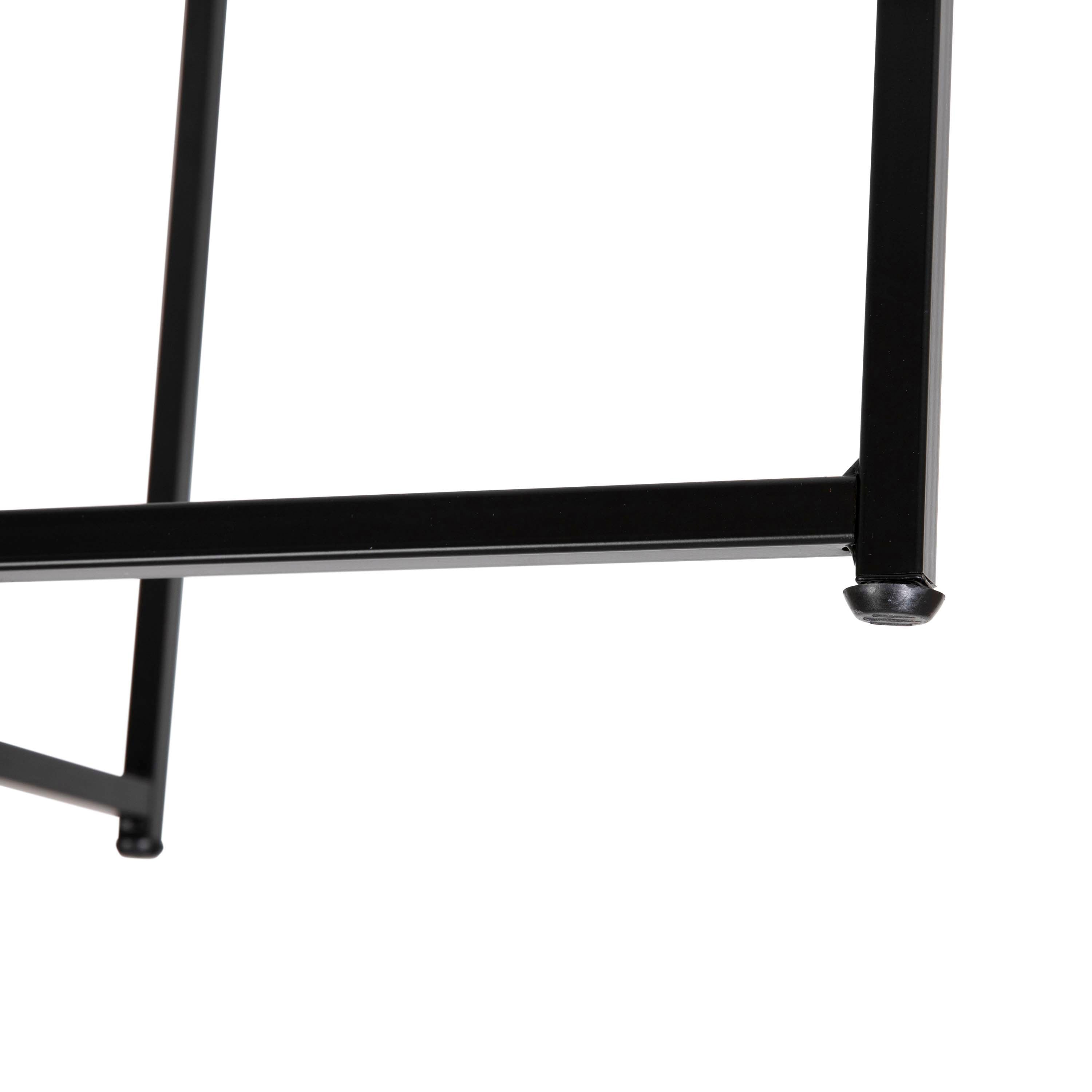 Greenwich Collection End Table - Modern Glass Accent Table with Crisscross Frame