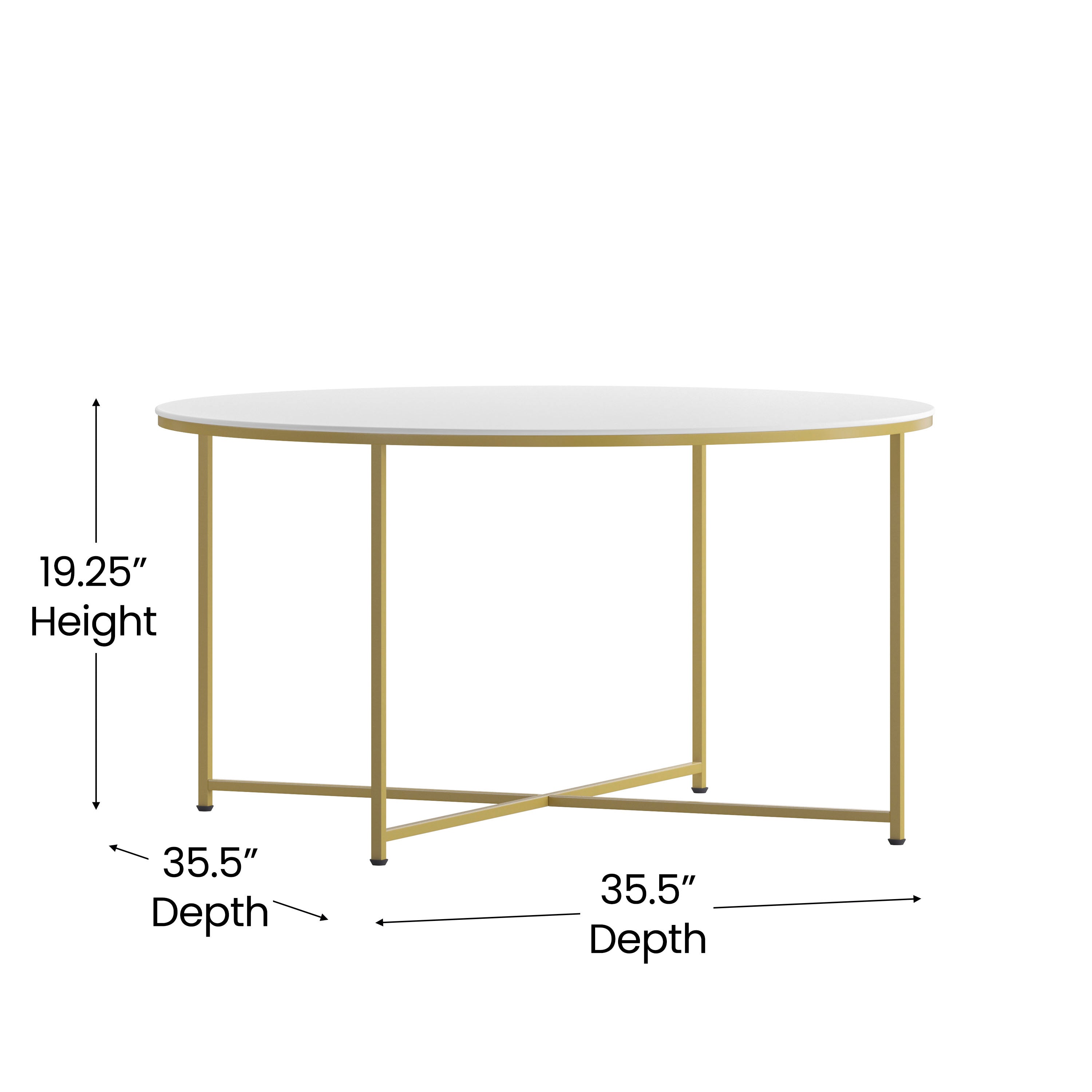 Hampstead Collection Coffee Table - Modern Laminate Accent Table with Crisscross Frame