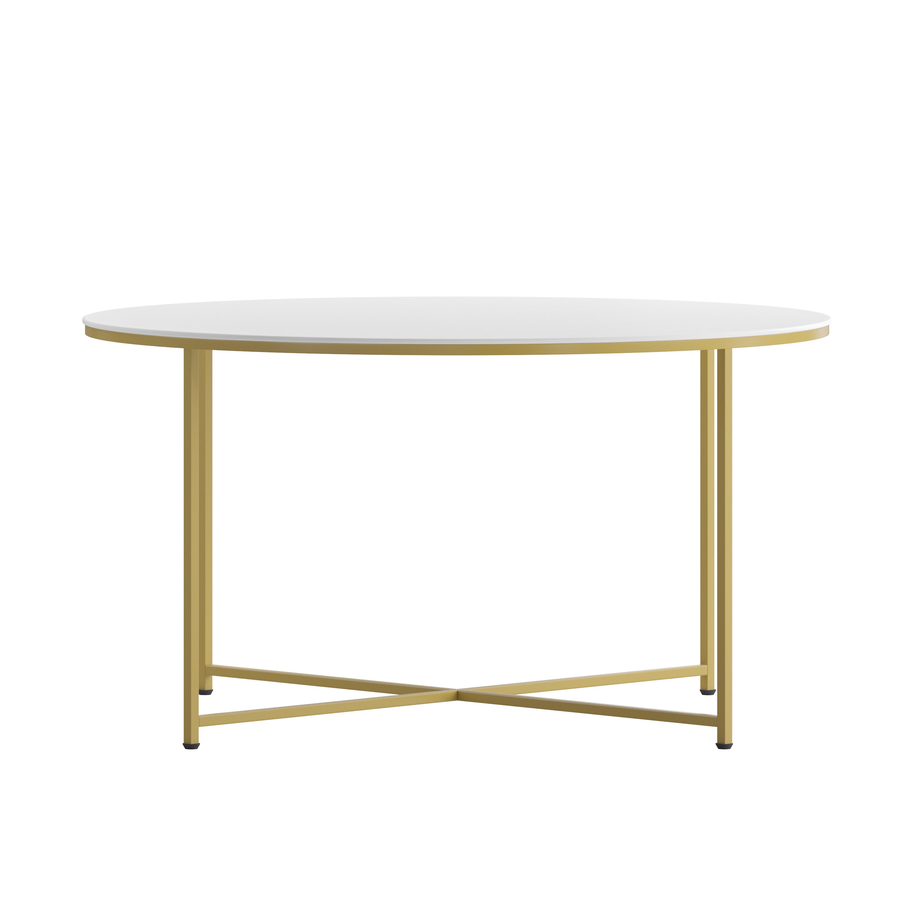 Hampstead Collection Coffee Table - Modern Laminate Accent Table with Crisscross Frame
