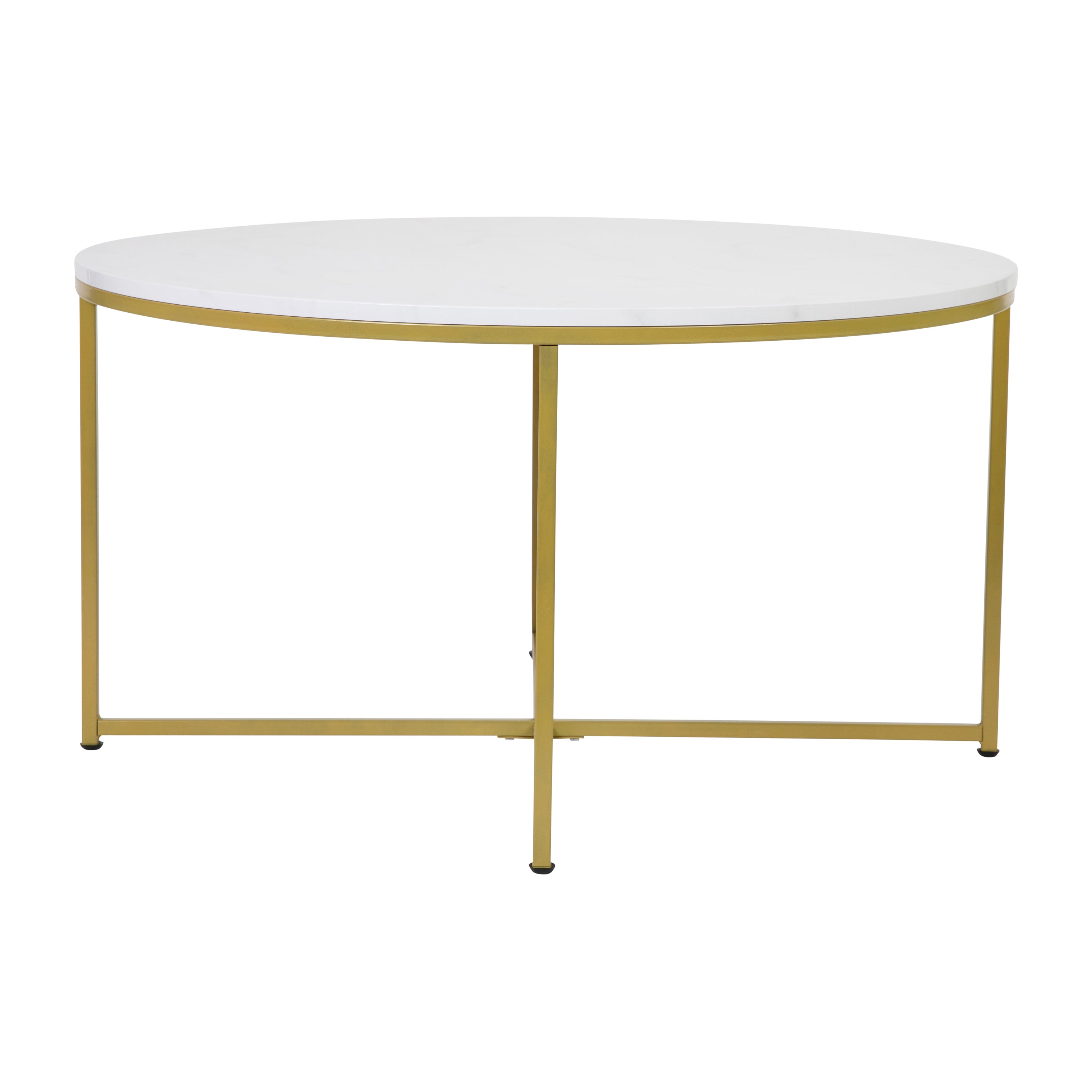 Hampstead Collection Coffee Table - Modern Laminate Accent Table with Crisscross Frame