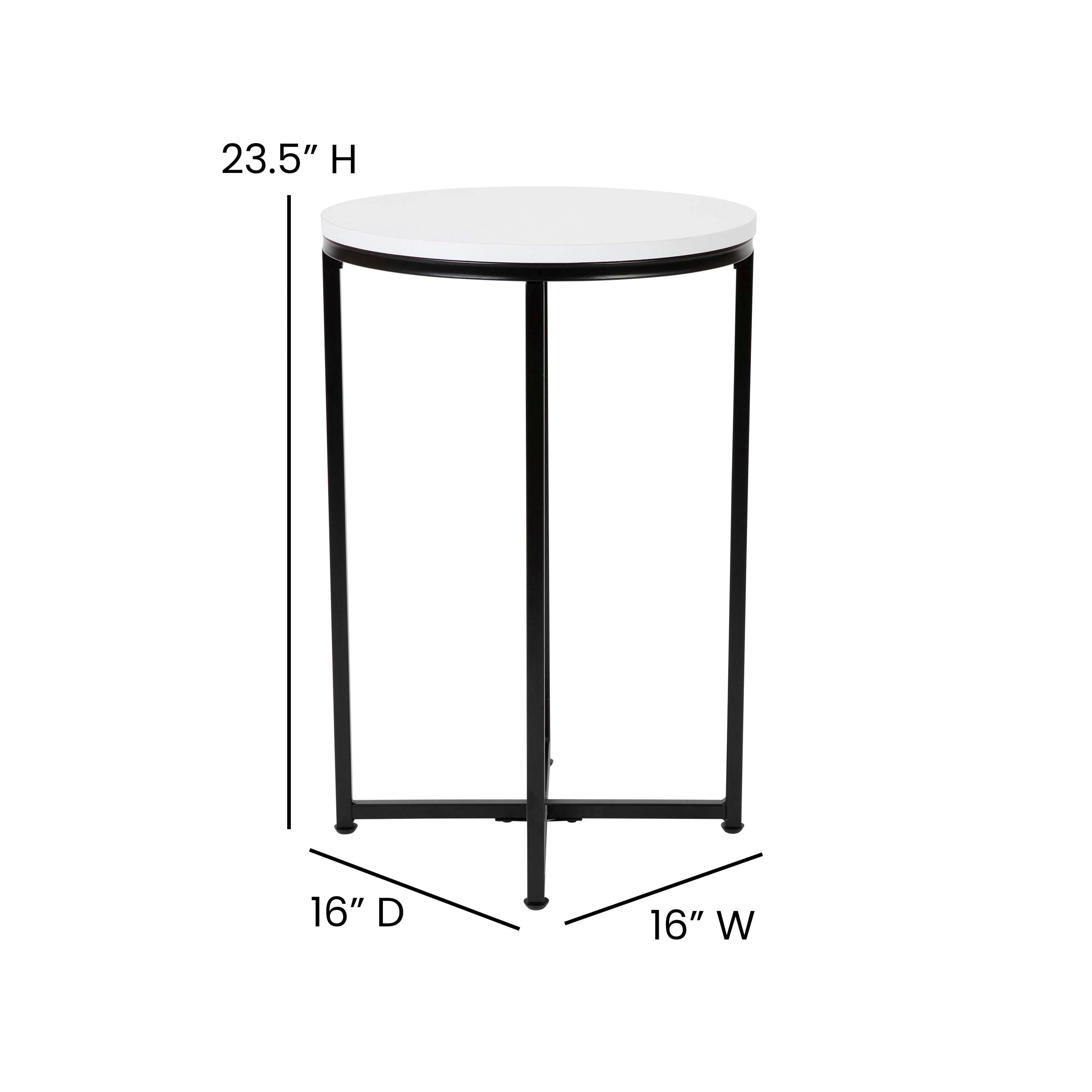 Hampstead Collection End Table - Modern Laminate Accent Table with Crisscross Frame