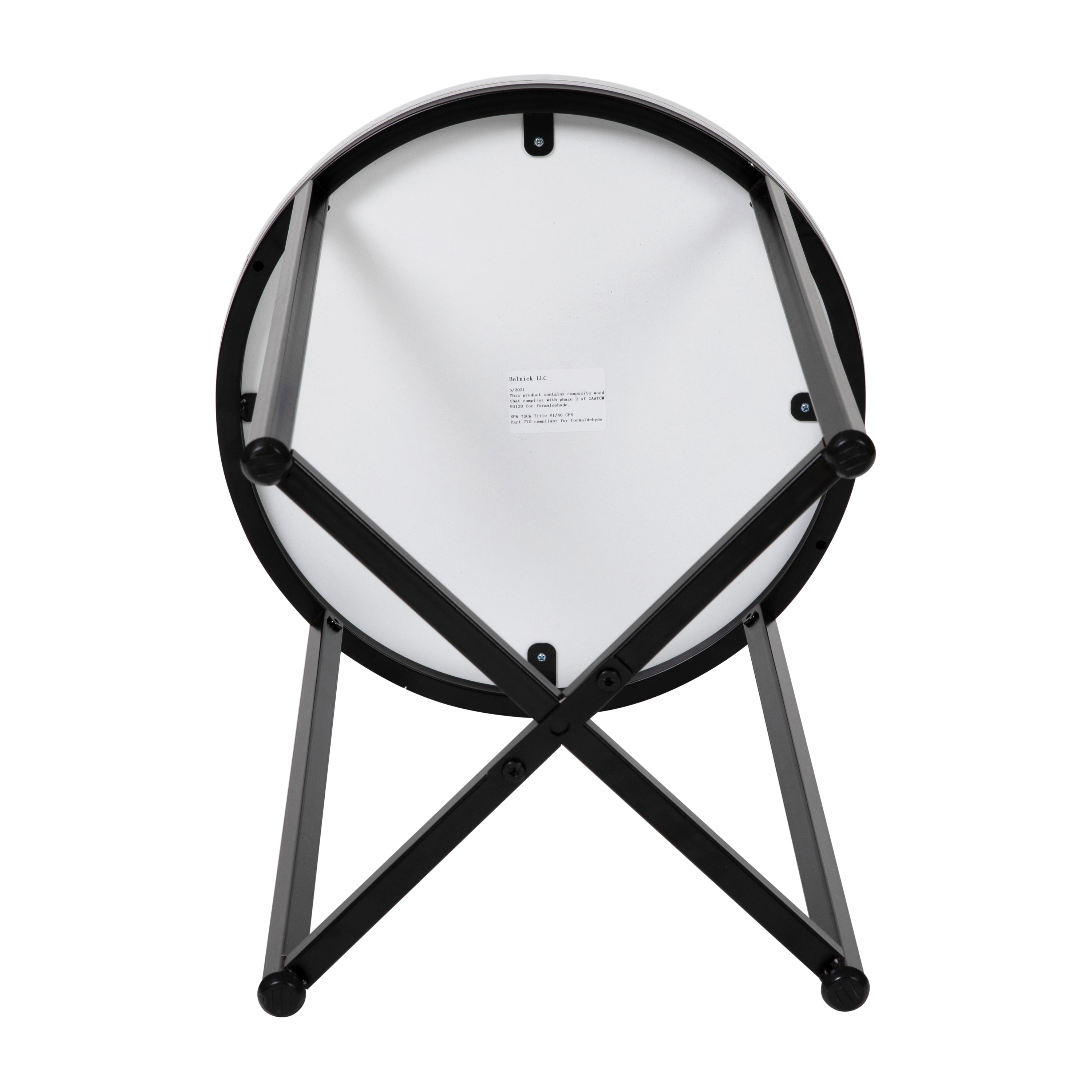 Hampstead Collection End Table - Modern Laminate Accent Table with Crisscross Frame