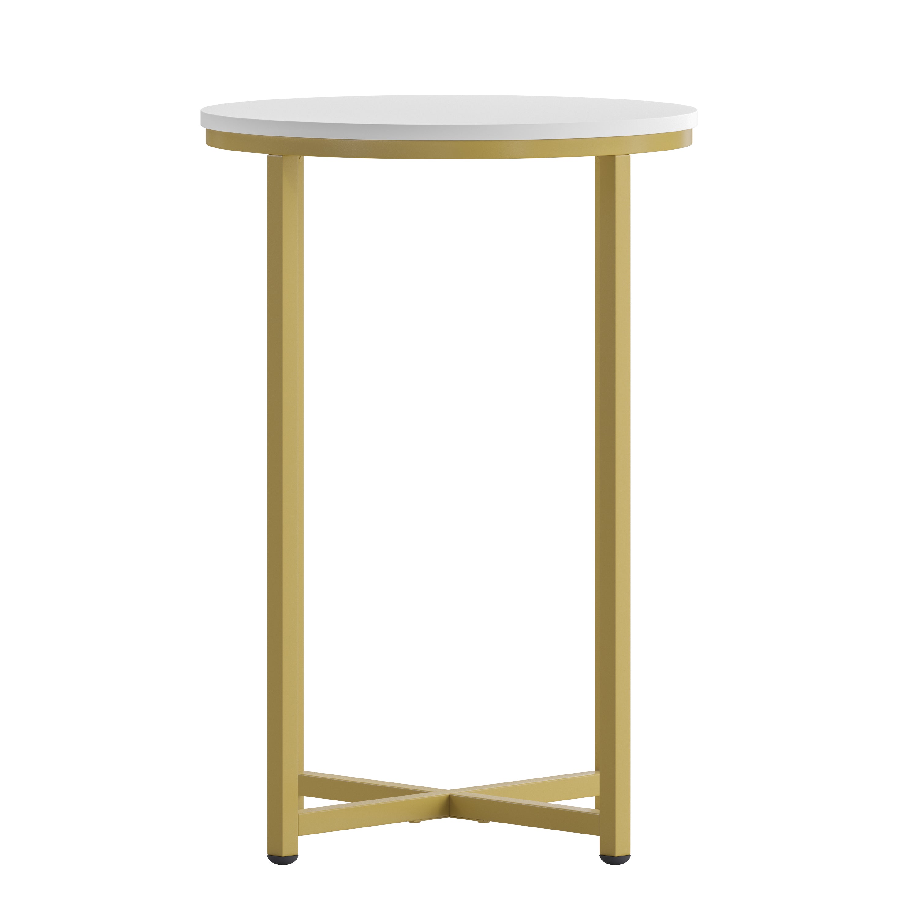Hampstead Collection End Table - Modern Laminate Accent Table with Crisscross Frame