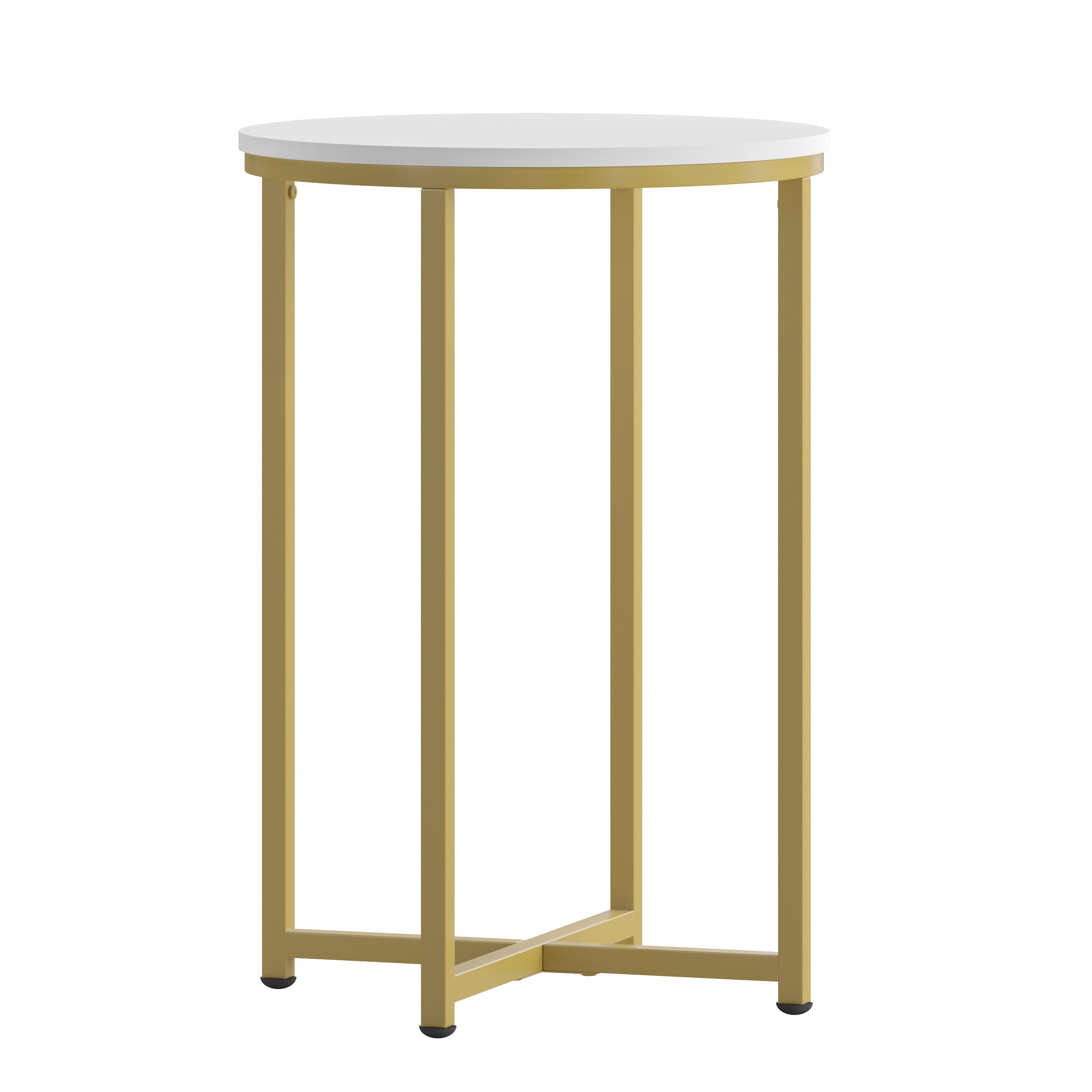 Hampstead Collection End Table - Modern Laminate Accent Table with Crisscross Frame