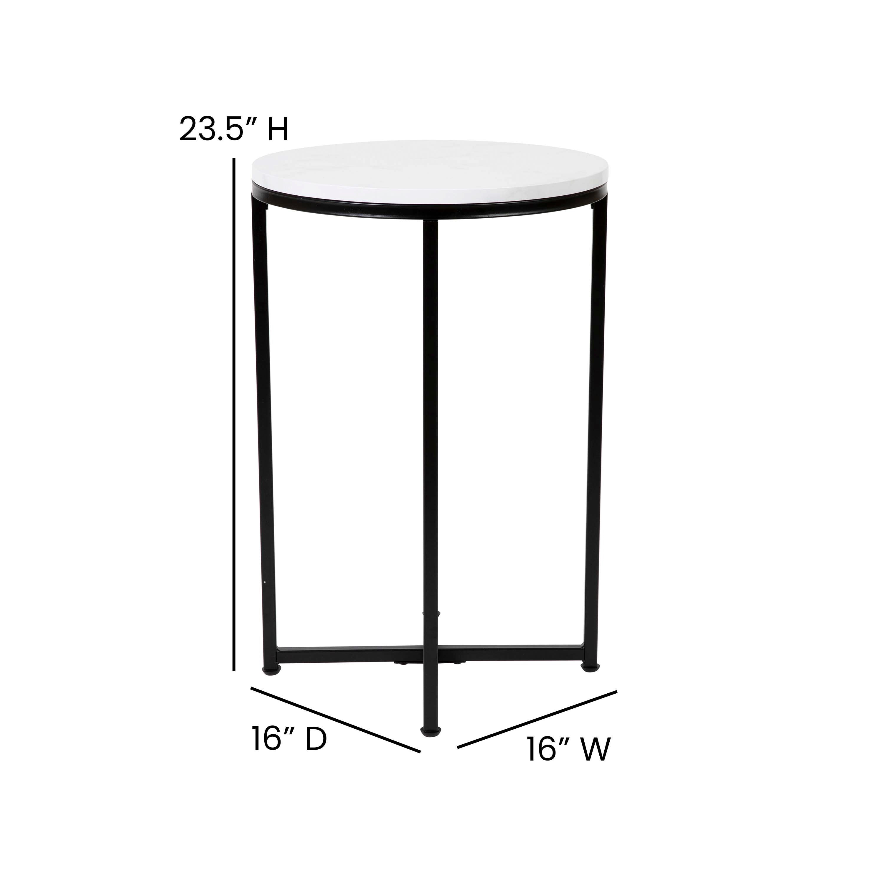 Hampstead Collection End Table - Modern Laminate Accent Table with Crisscross Frame