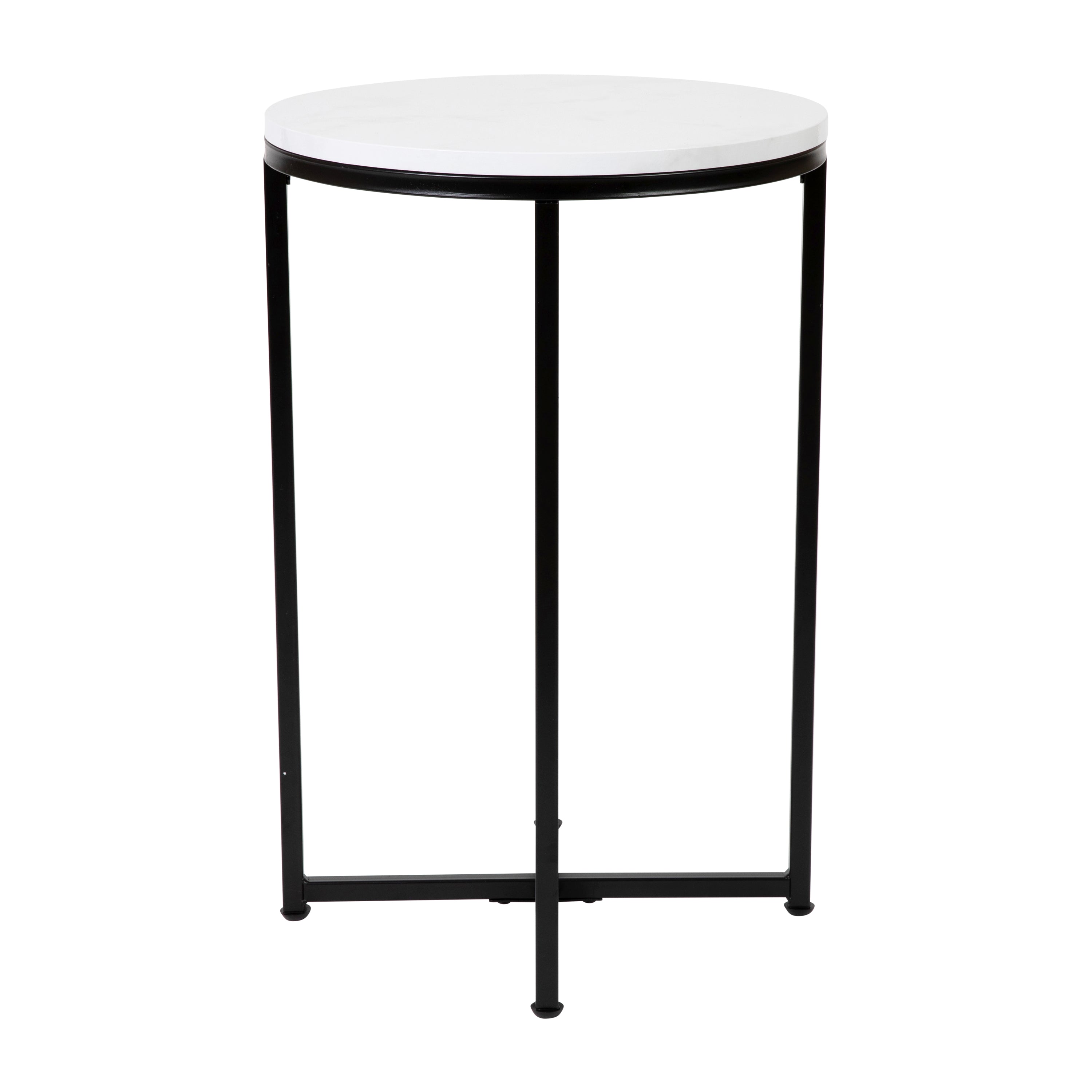 Hampstead Collection End Table - Modern Laminate Accent Table with Crisscross Frame