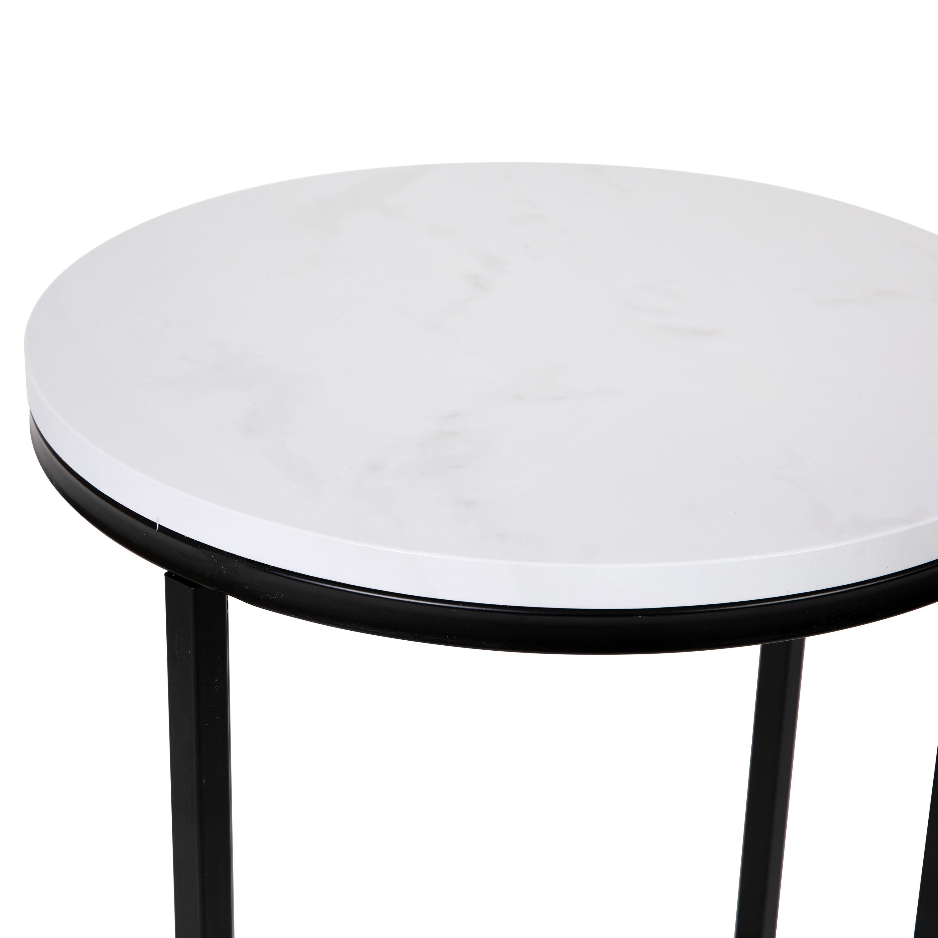 Hampstead Collection End Table - Modern Laminate Accent Table with Crisscross Frame