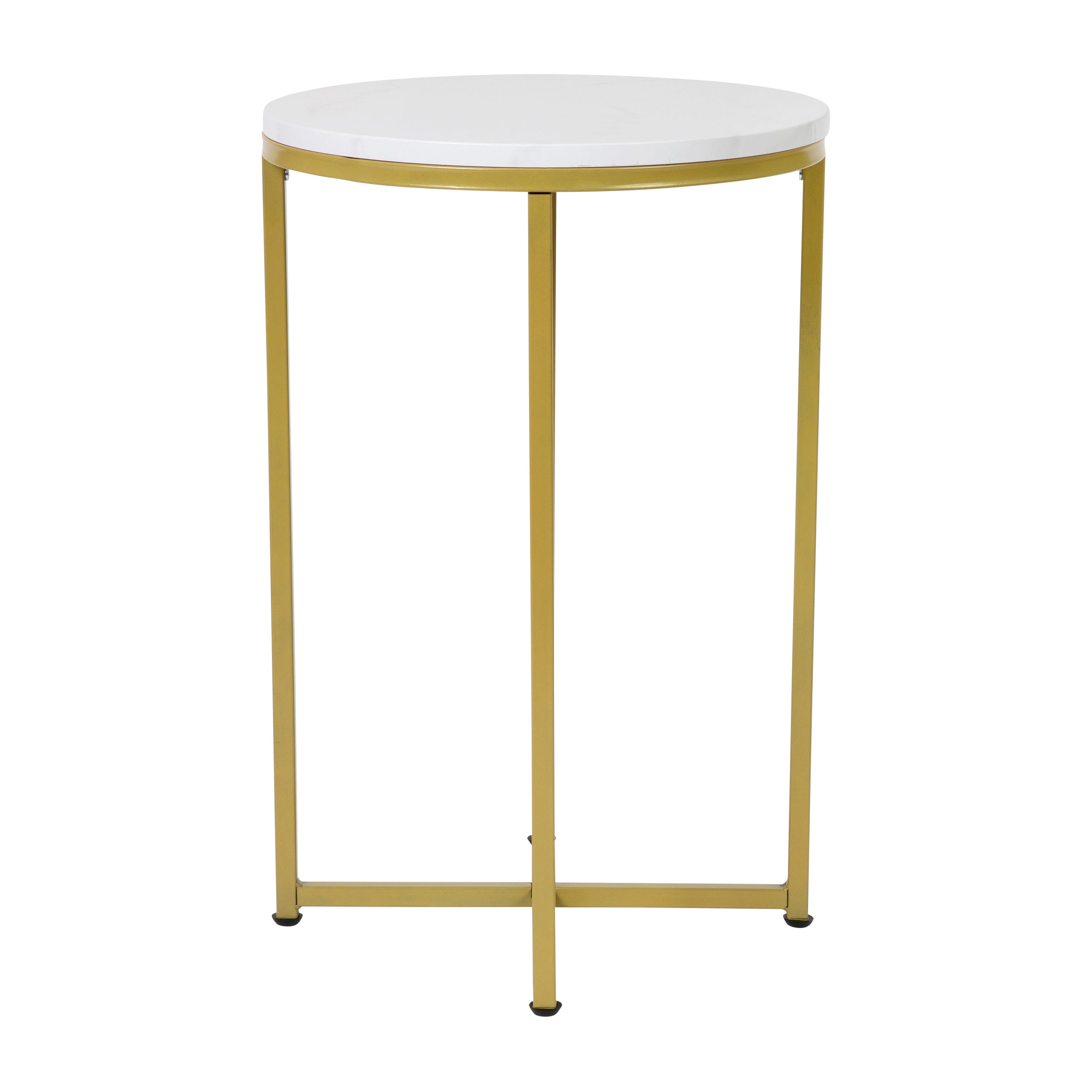 Hampstead Collection End Table - Modern Laminate Accent Table with Crisscross Frame