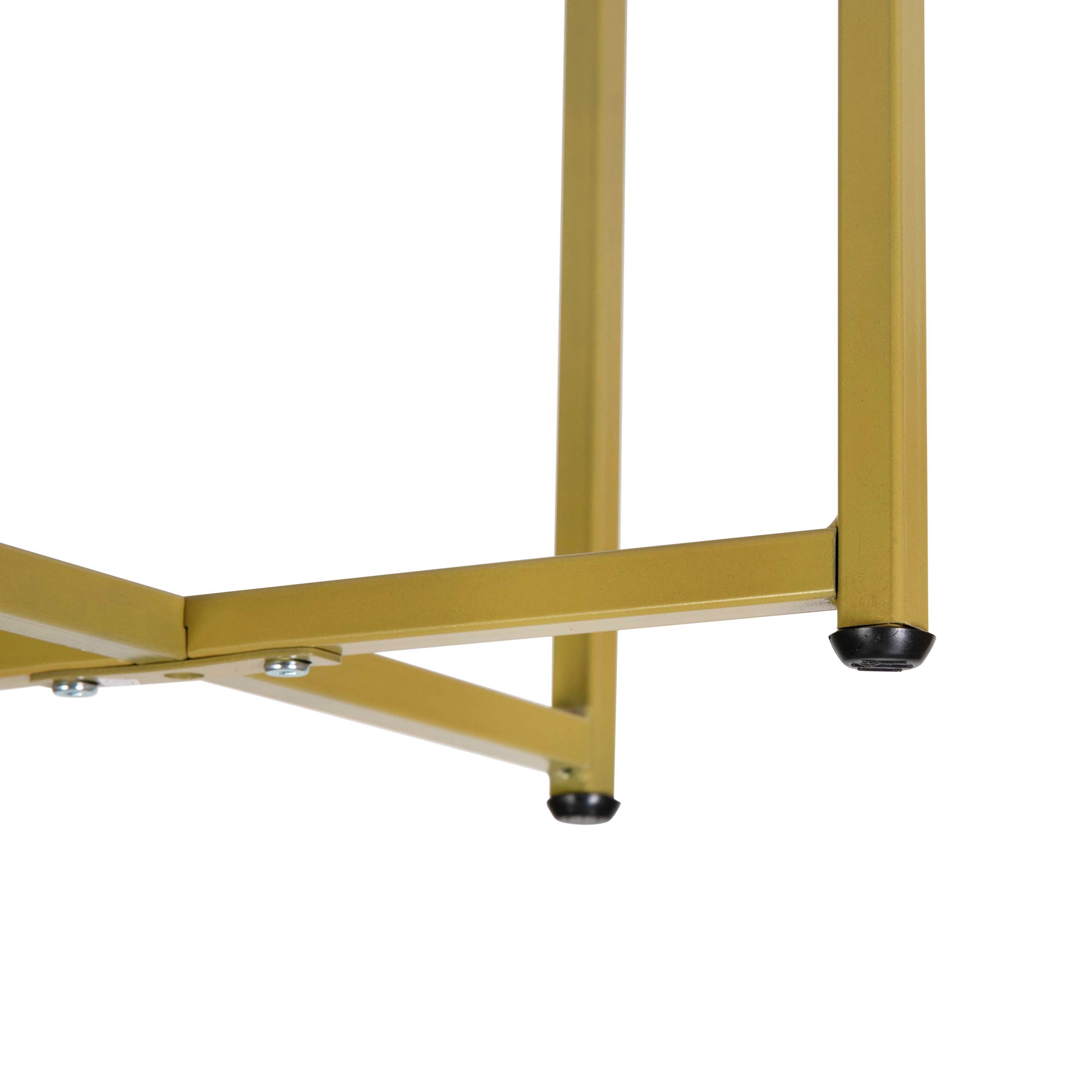 Hampstead Collection End Table - Modern Laminate Accent Table with Crisscross Frame