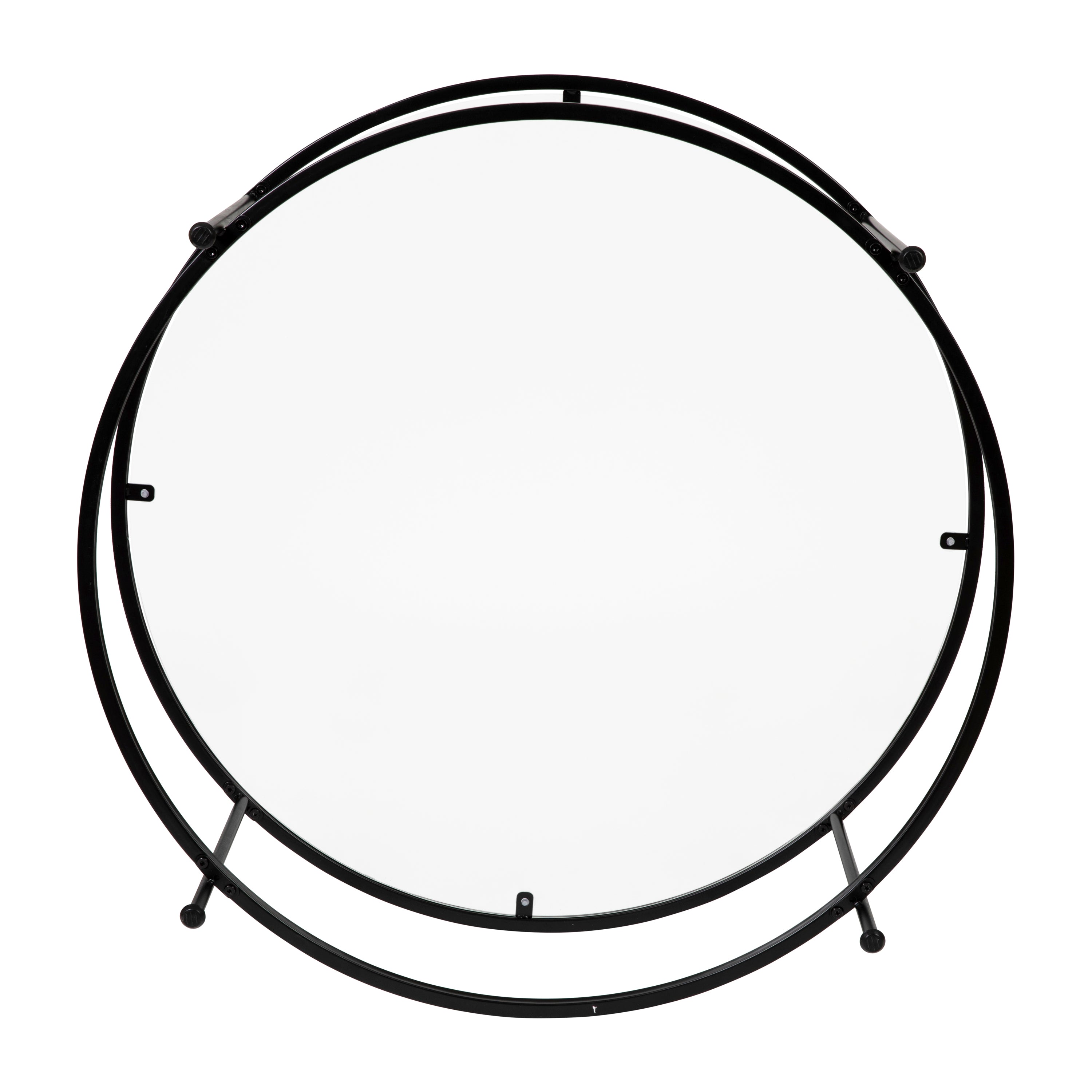 Astoria Collection Round Coffee Table - Modern Glass Coffee Table with Metal Frame