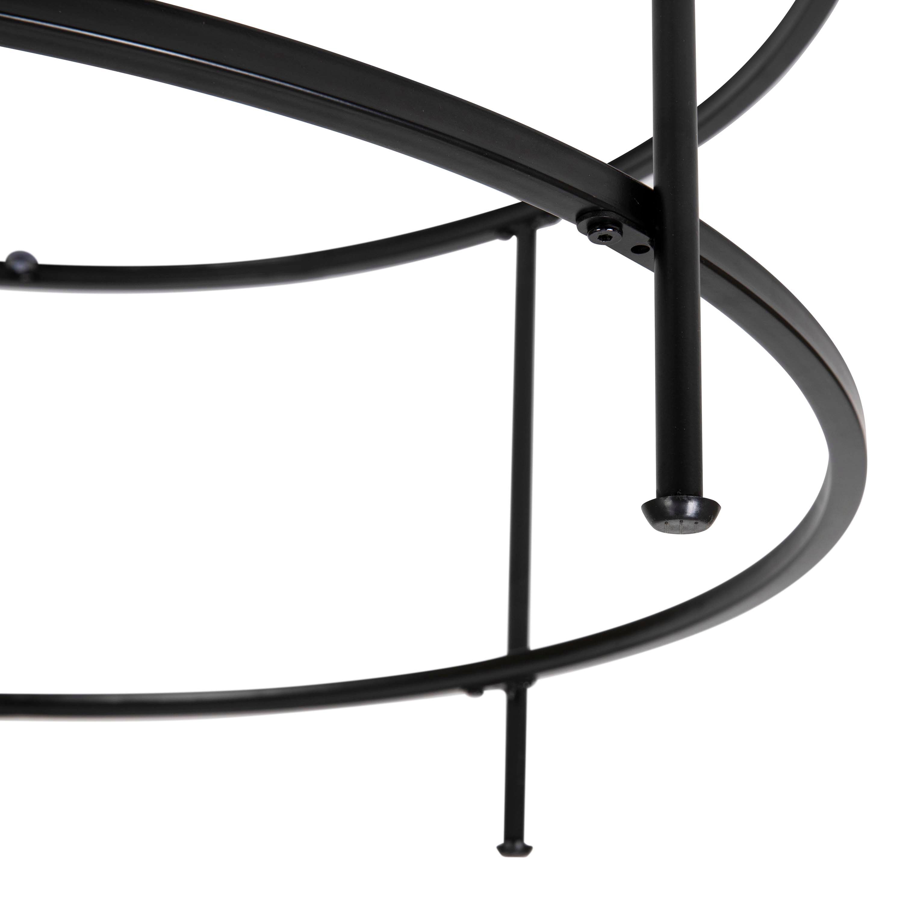 Astoria Collection Round Coffee Table - Modern Glass Coffee Table with Metal Frame