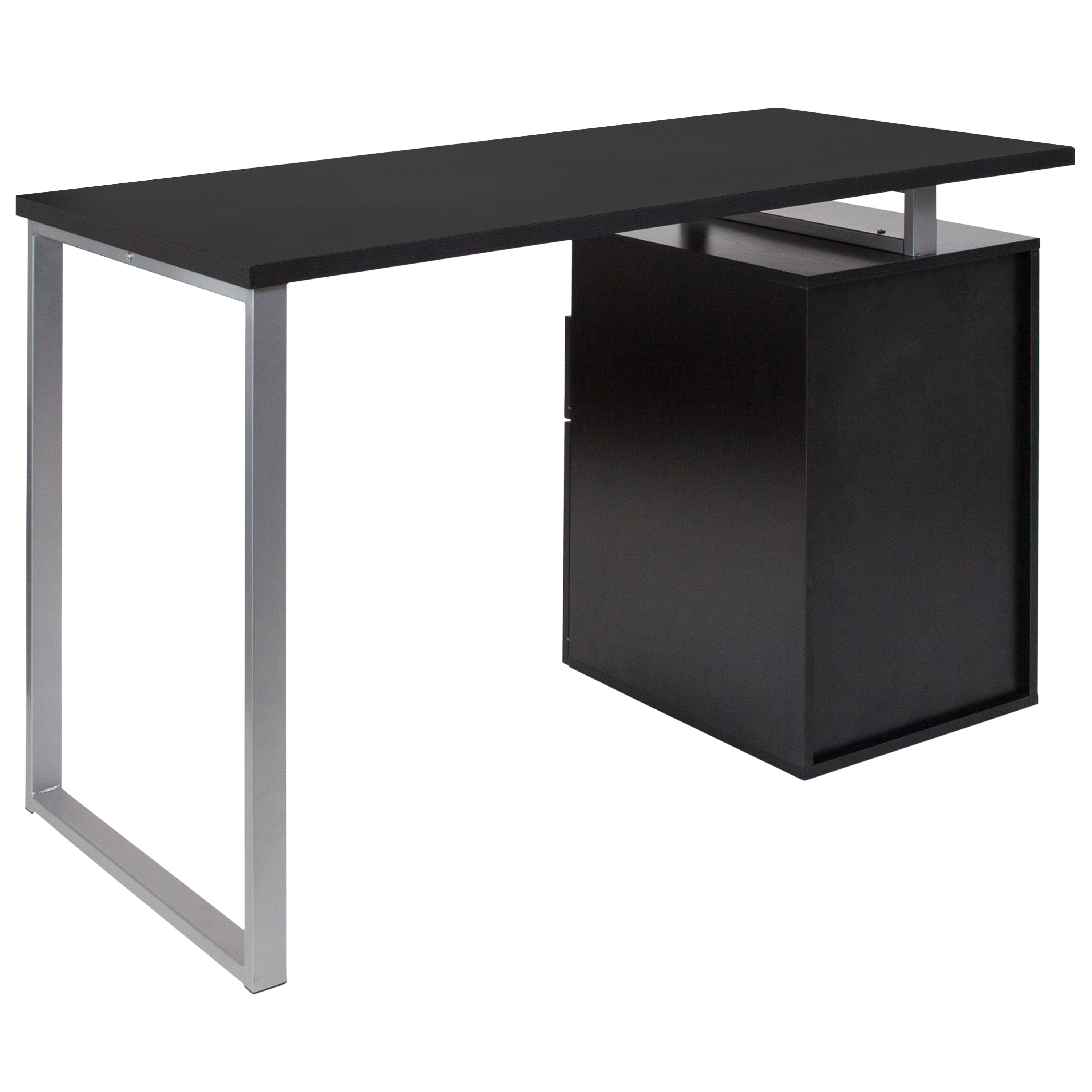 Harwood Desk with Two Drawers and Metal Frame
