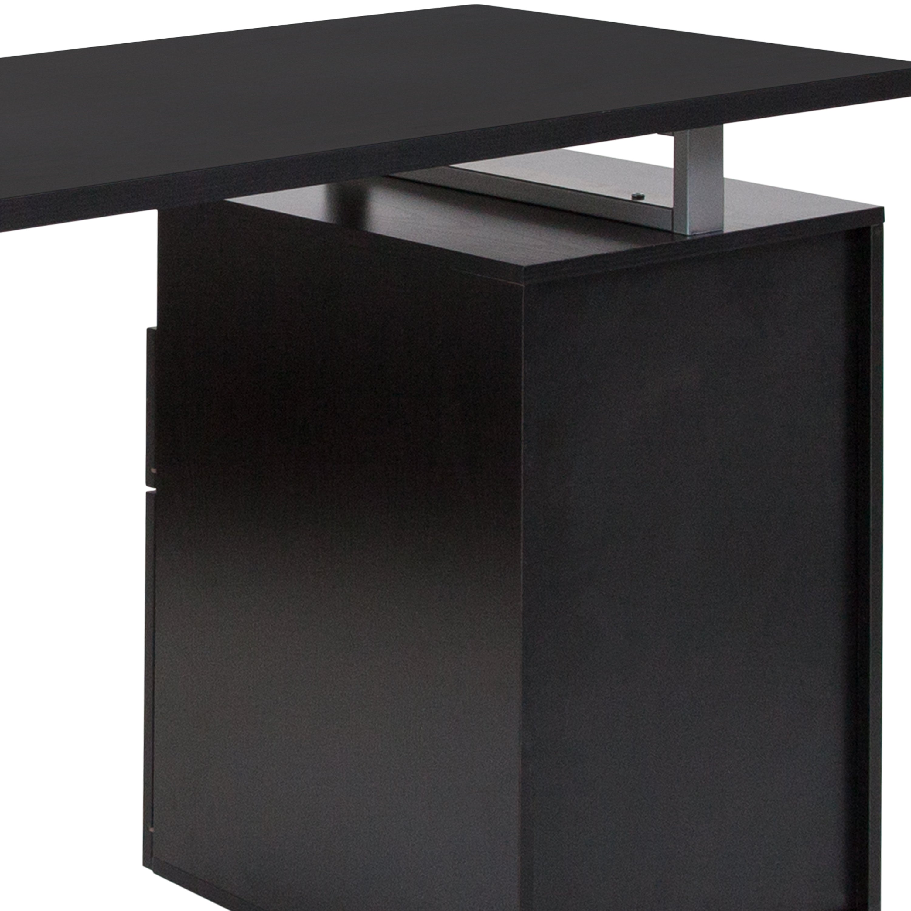 Harwood Desk with Two Drawers and Metal Frame