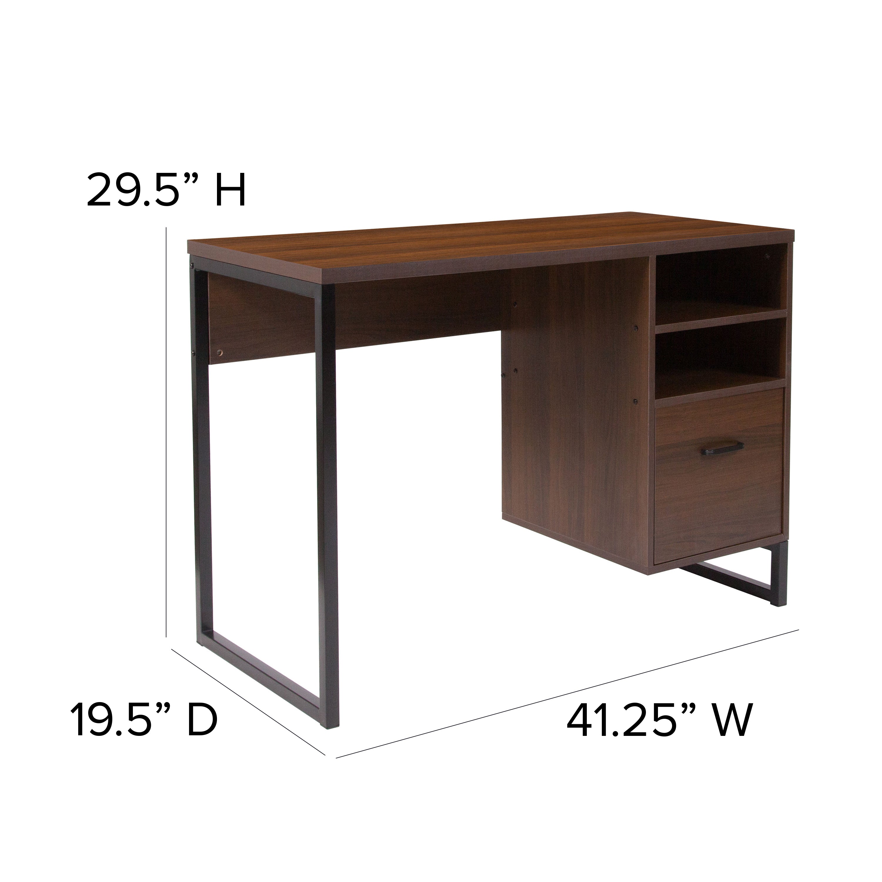 Northbrook Wood Grain Finish Computer Desk with Metal Frame