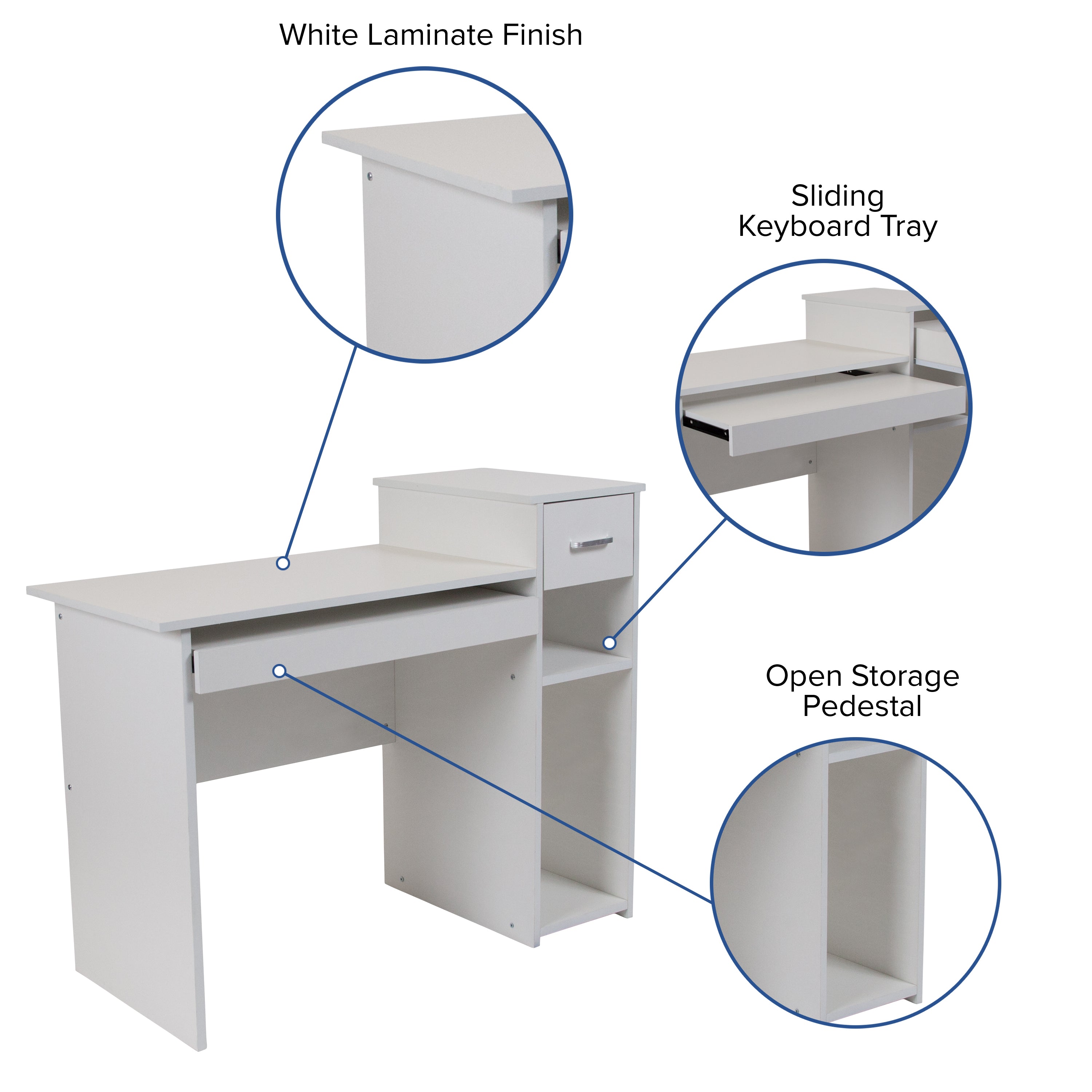 Highland Park Desk with Shelves and Drawer