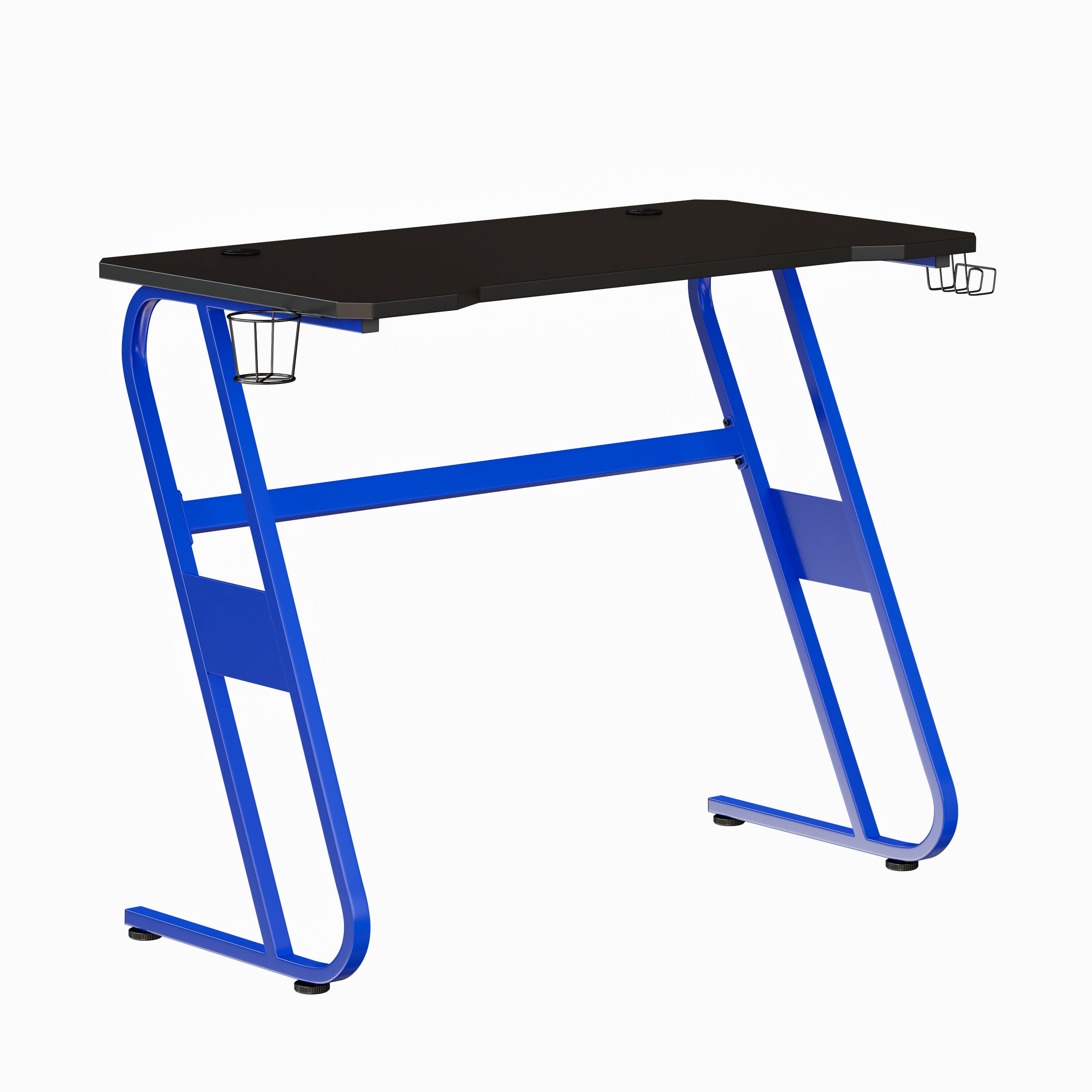 Gaming Ergonomic Desk with Cup Holder and Headphone Hook