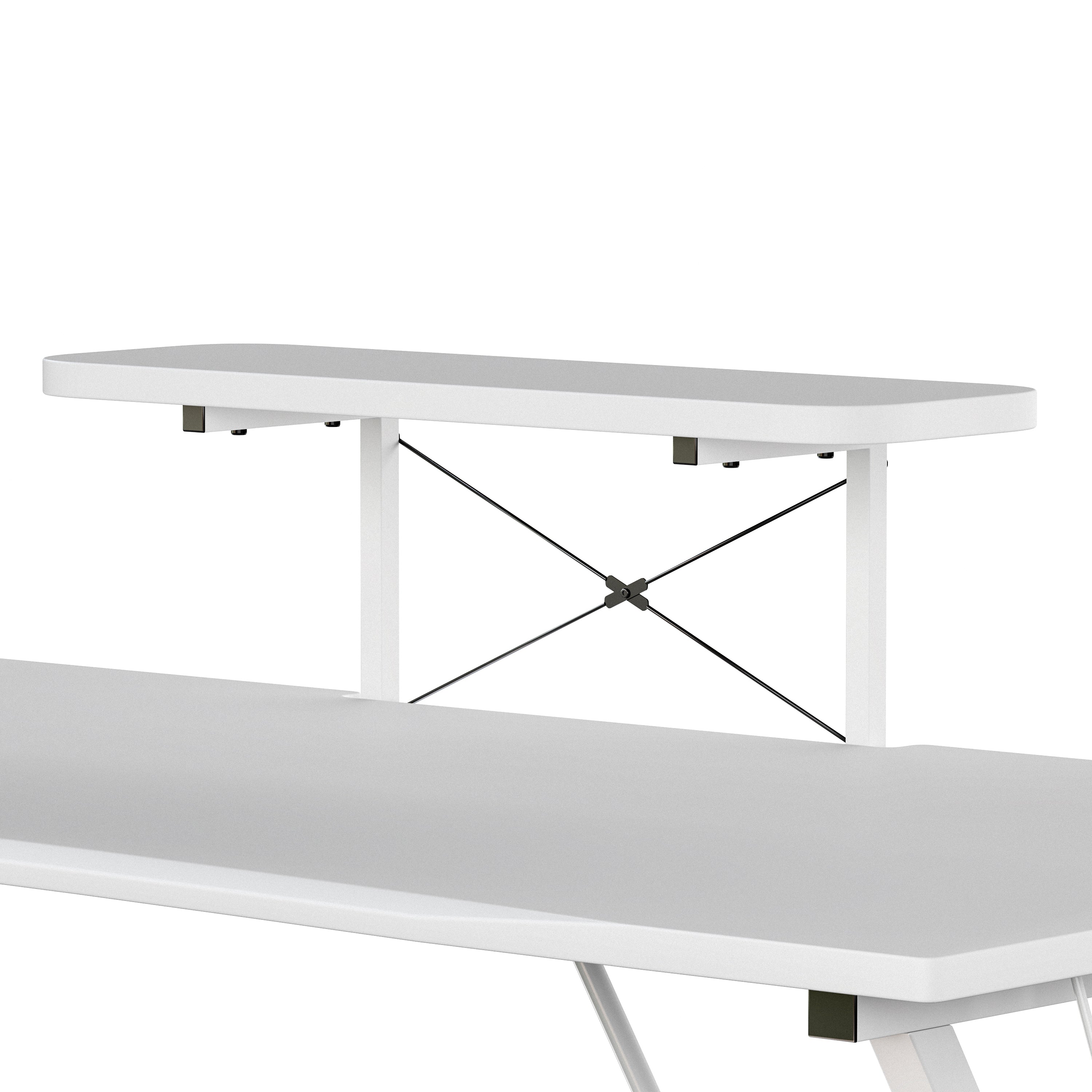 Gaming Desk with Cup Holder, Headphone Hook, and Monitor/Smartphone Stand