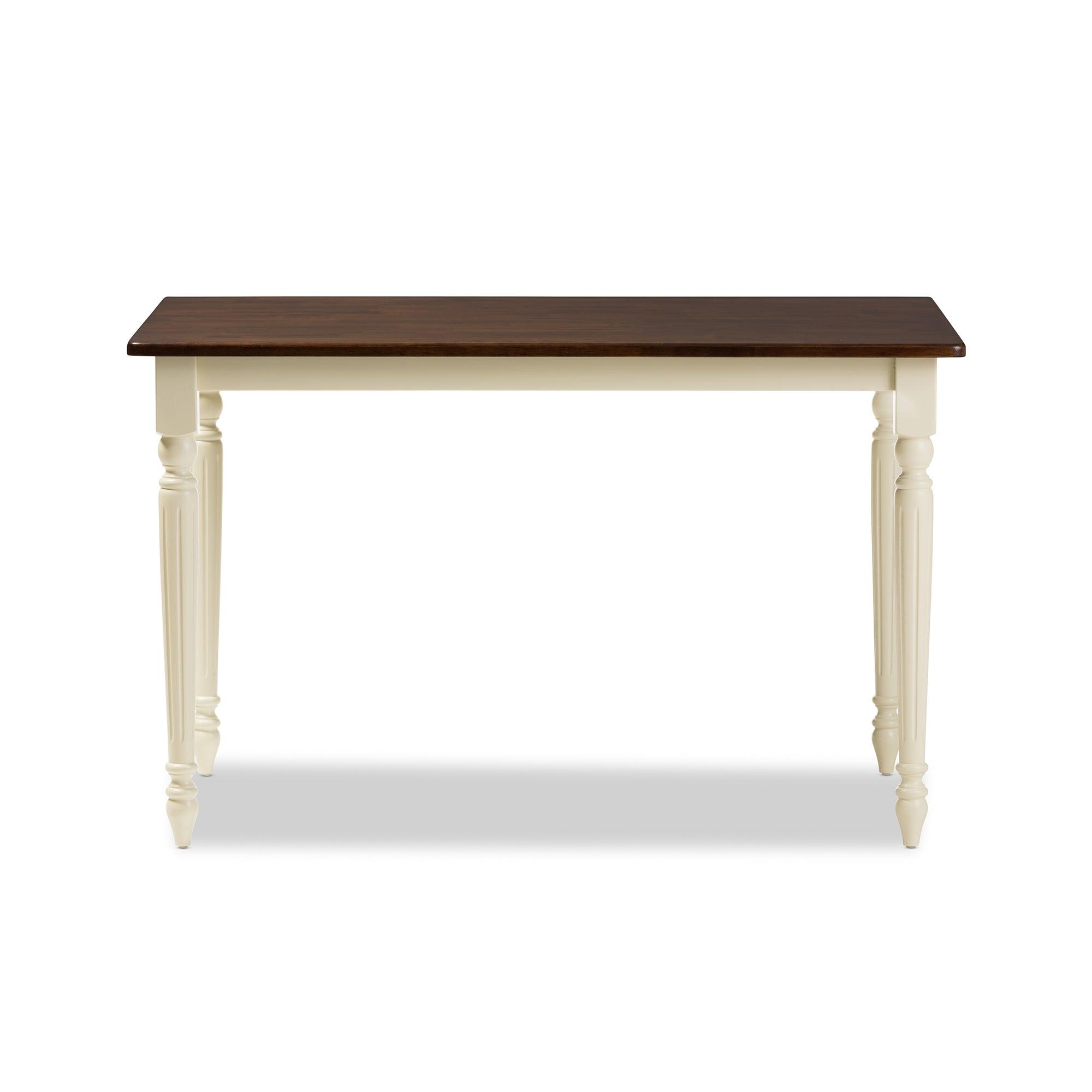 Napoleon French Country Cottage Buttermilk and "Cherry" Finishing Wood Dining Table