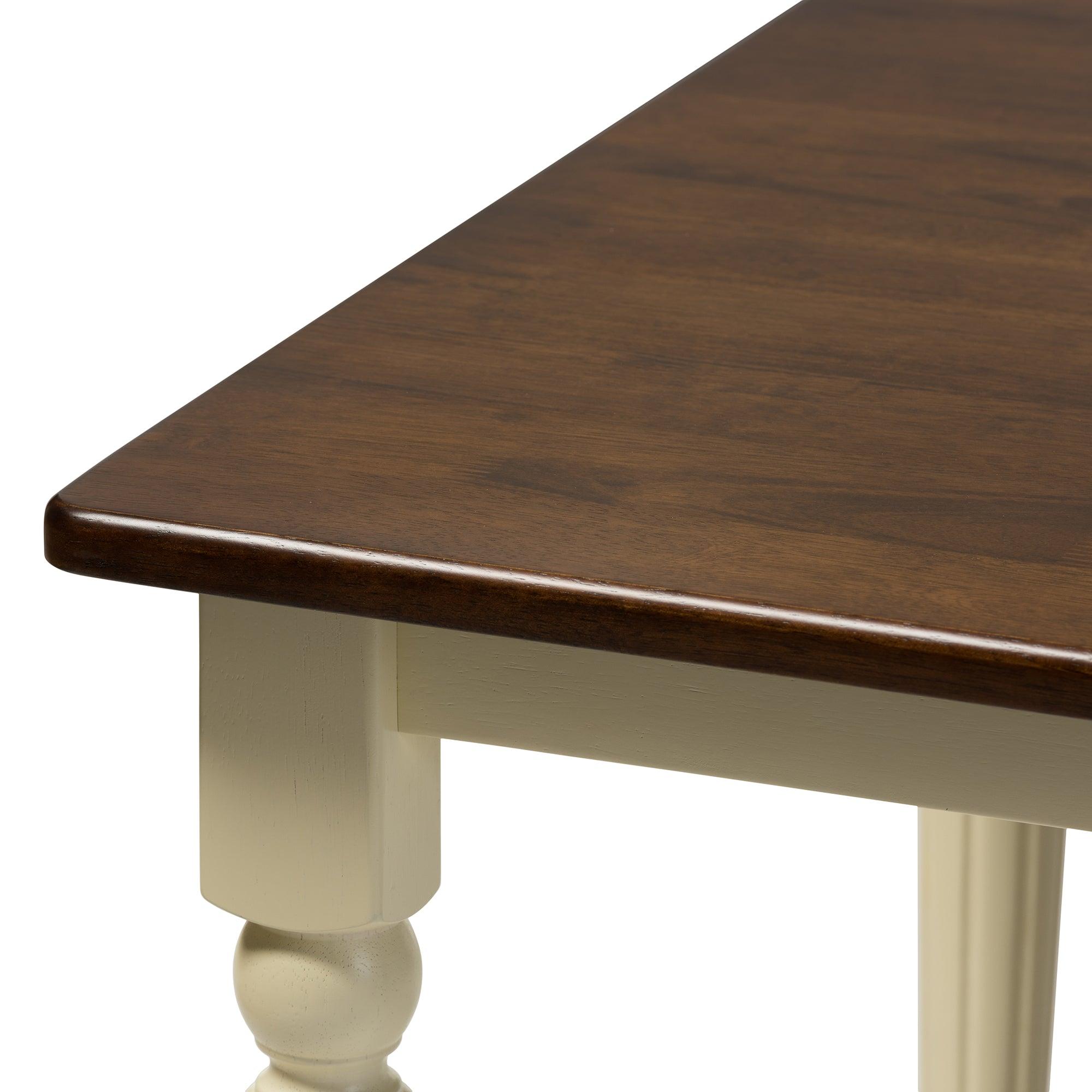 Napoleon French Country Cottage Buttermilk and "Cherry" Finishing Wood Dining Table