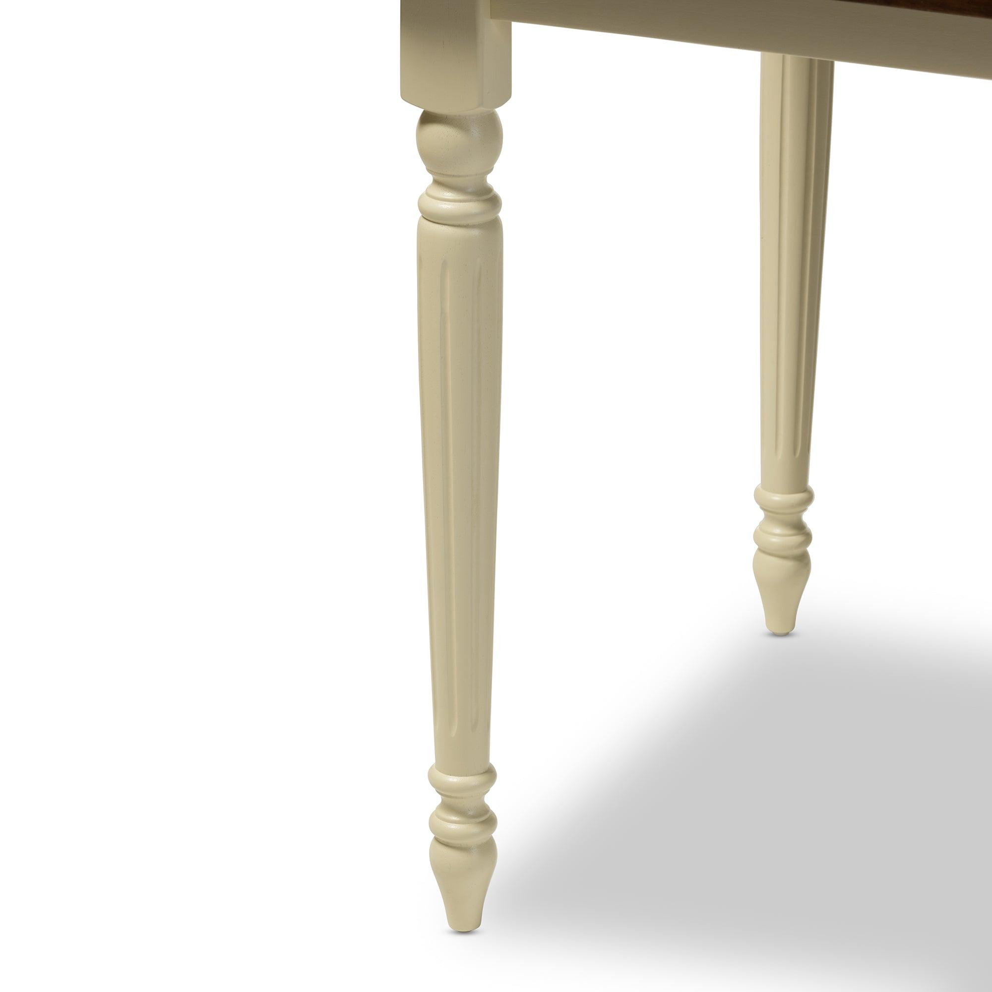 Napoleon French Country Cottage Buttermilk and "Cherry" Finishing Wood Dining Table