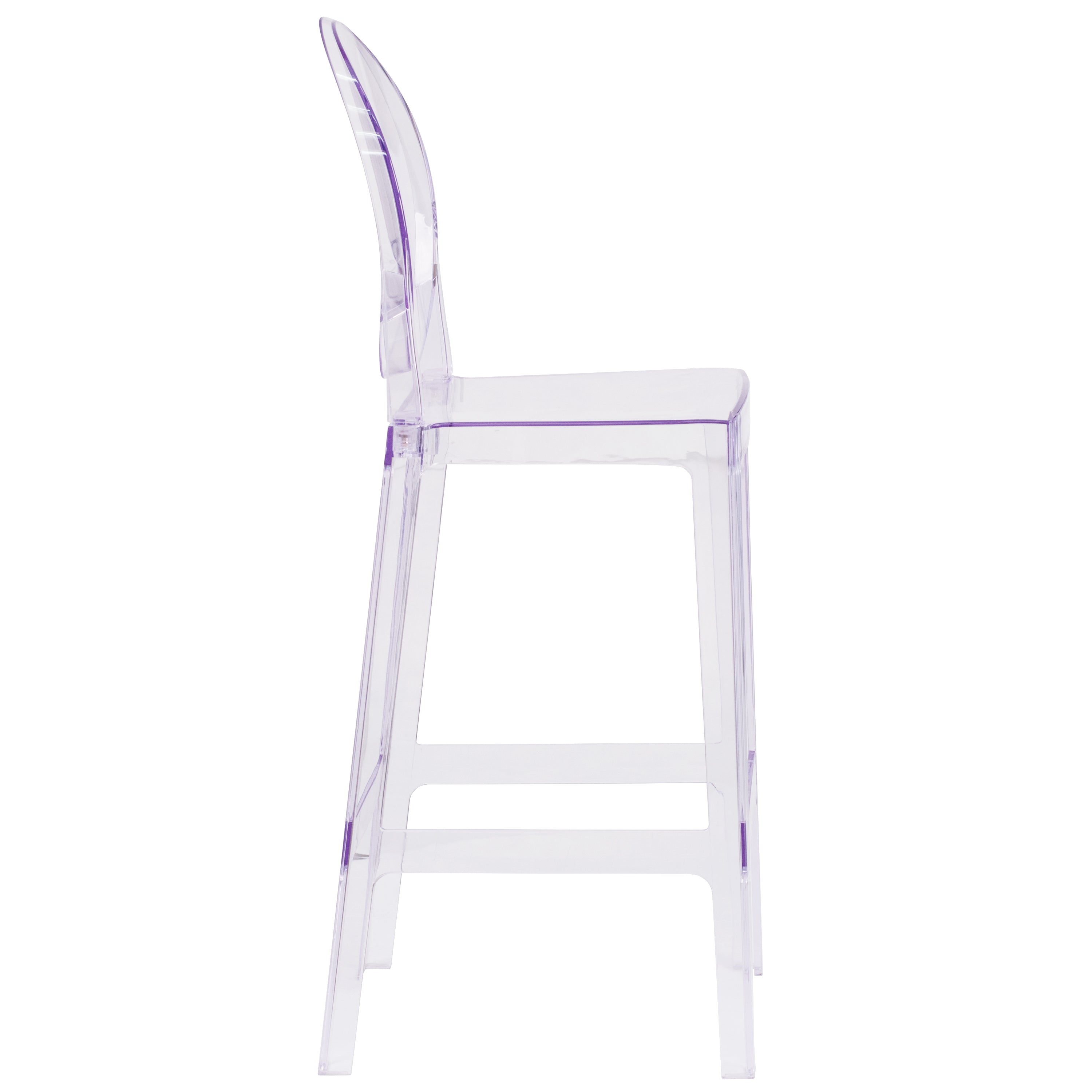 Ghost Barstool in Transparent Crystal with Oval Back