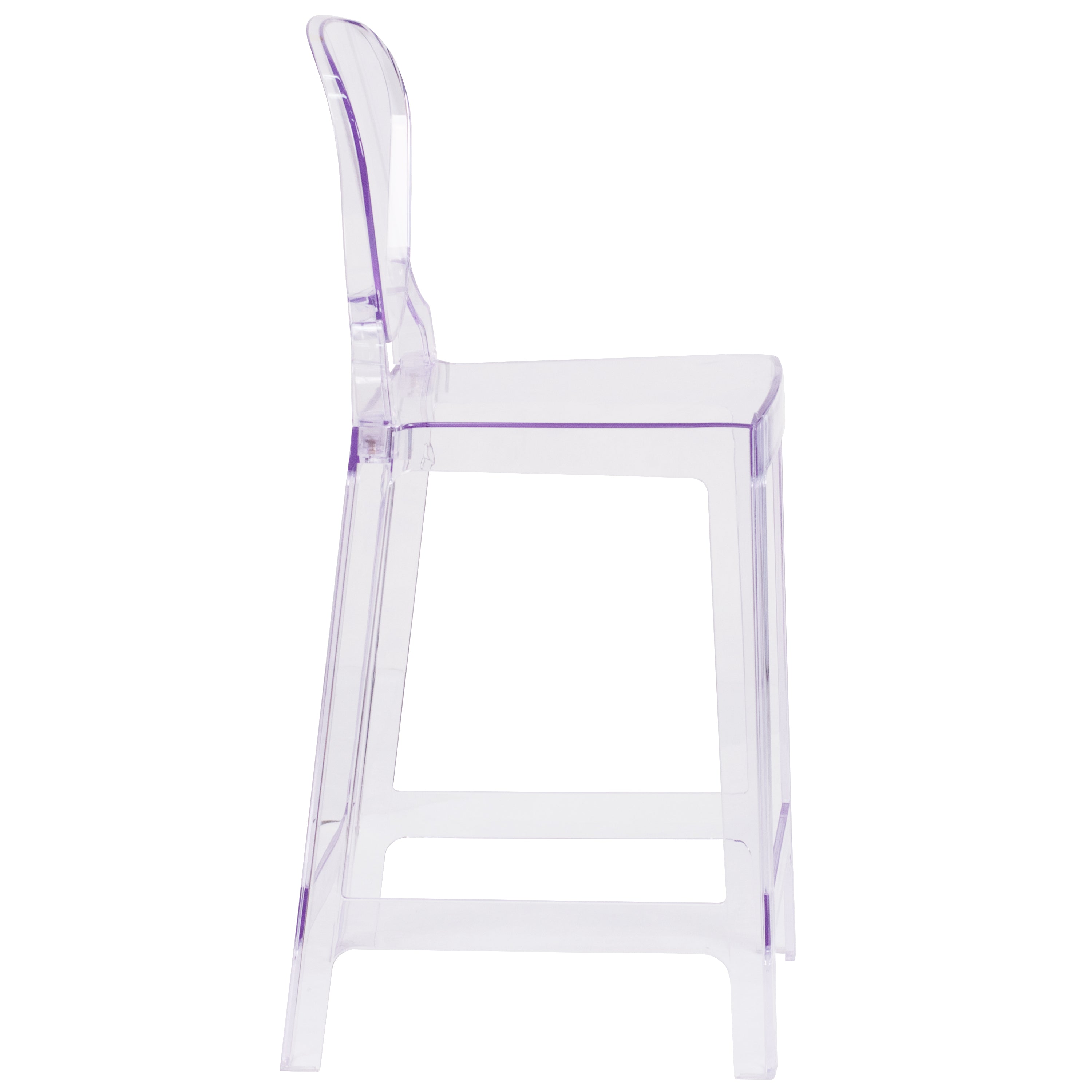 Ghost Counter Stool in Transparent Crystal with Tear Back