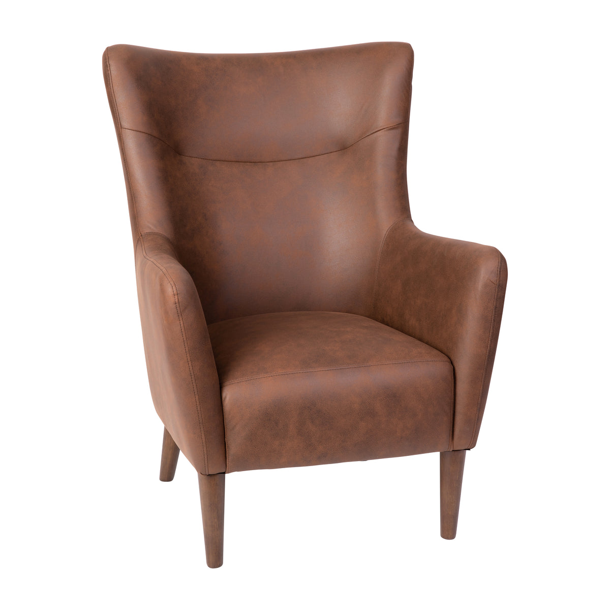 Connor Traditional Wingback Accent Chair, Commercial Grade Upholstery and Wooden Frame and Legs