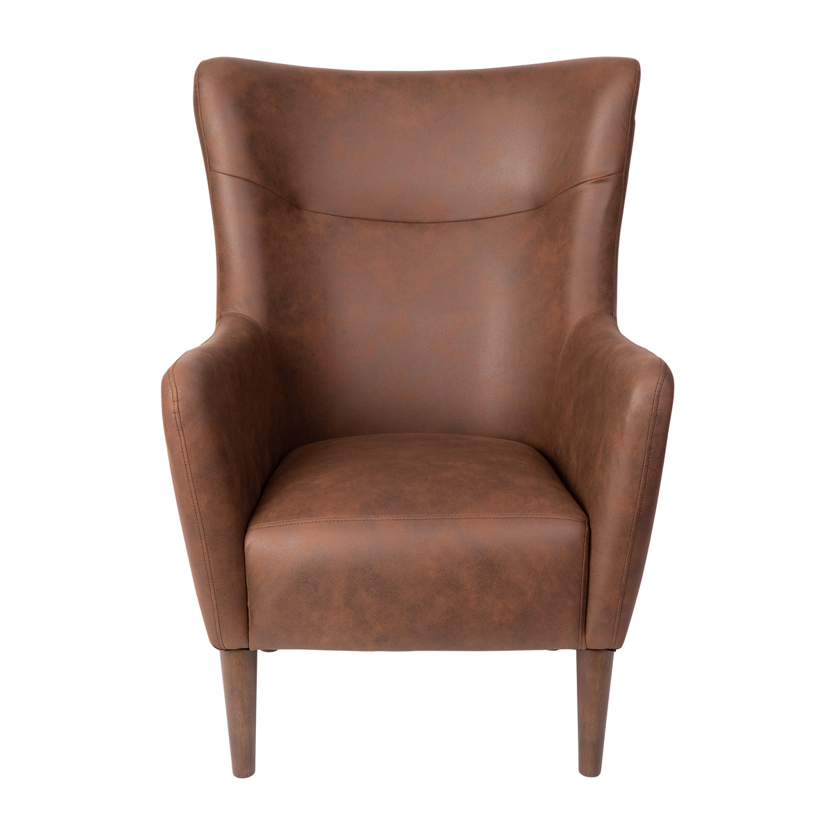 Connor Traditional Wingback Accent Chair, Commercial Grade Upholstery and Wooden Frame and Legs