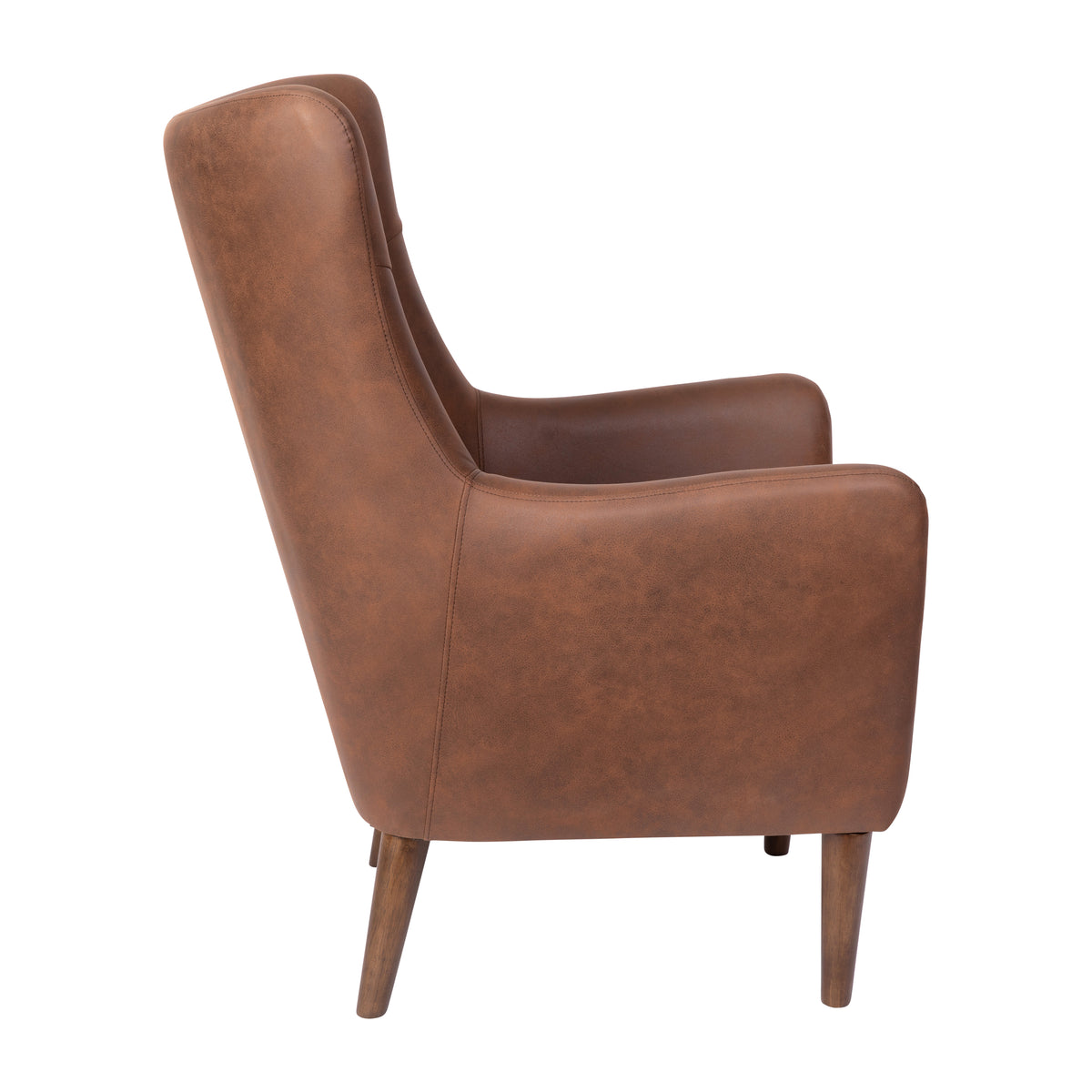Connor Traditional Wingback Accent Chair, Commercial Grade Upholstery and Wooden Frame and Legs