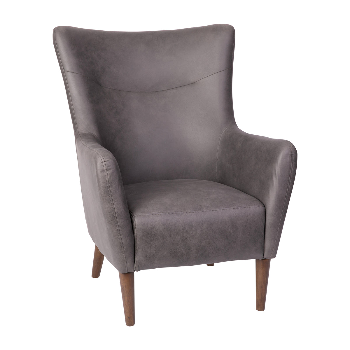Connor Traditional Wingback Accent Chair, Commercial Grade Upholstery and Wooden Frame and Legs
