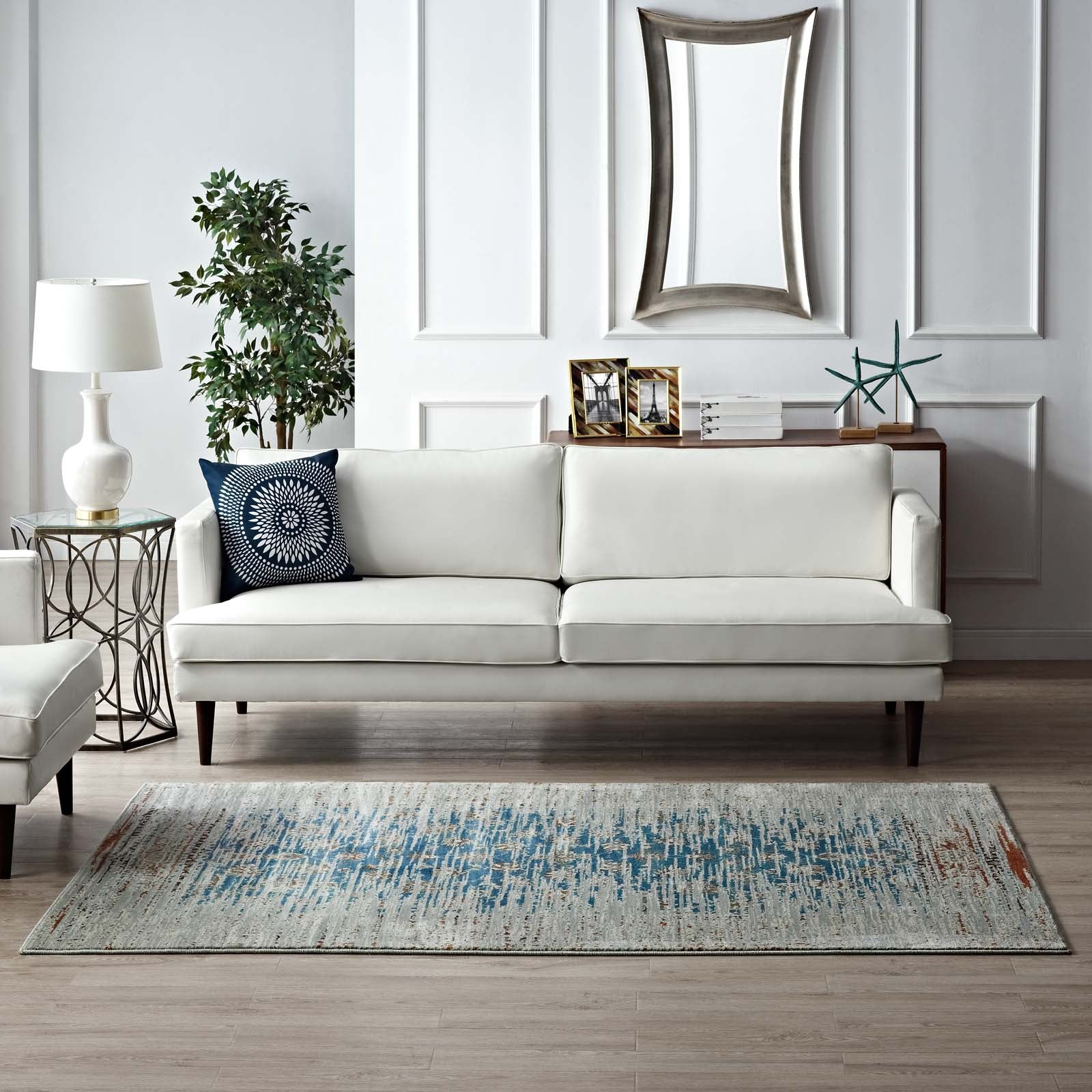 Hesper Distressed Contemporary Floral Lattice 5x8 Area Rug-Indoor Area Rug-Modway-Wall2Wall Furnishings