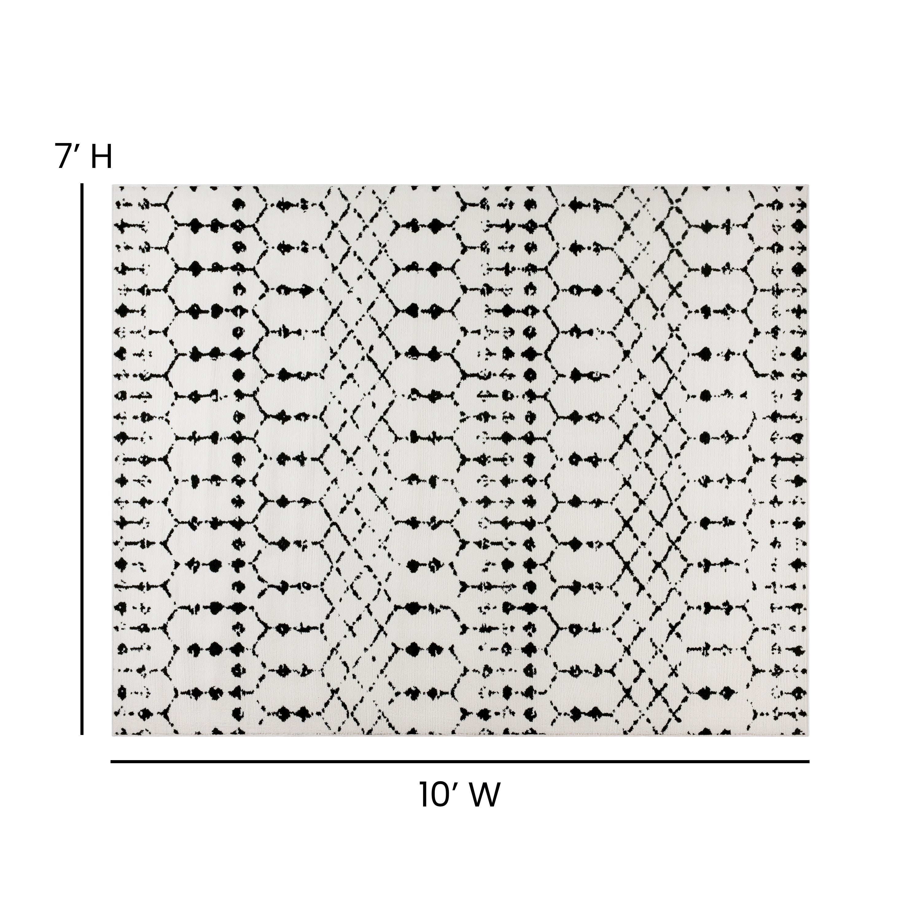 Geometric Bohemian Low Pile Rug-Area Rug-Flash Furniture-Wall2Wall Furnishings
