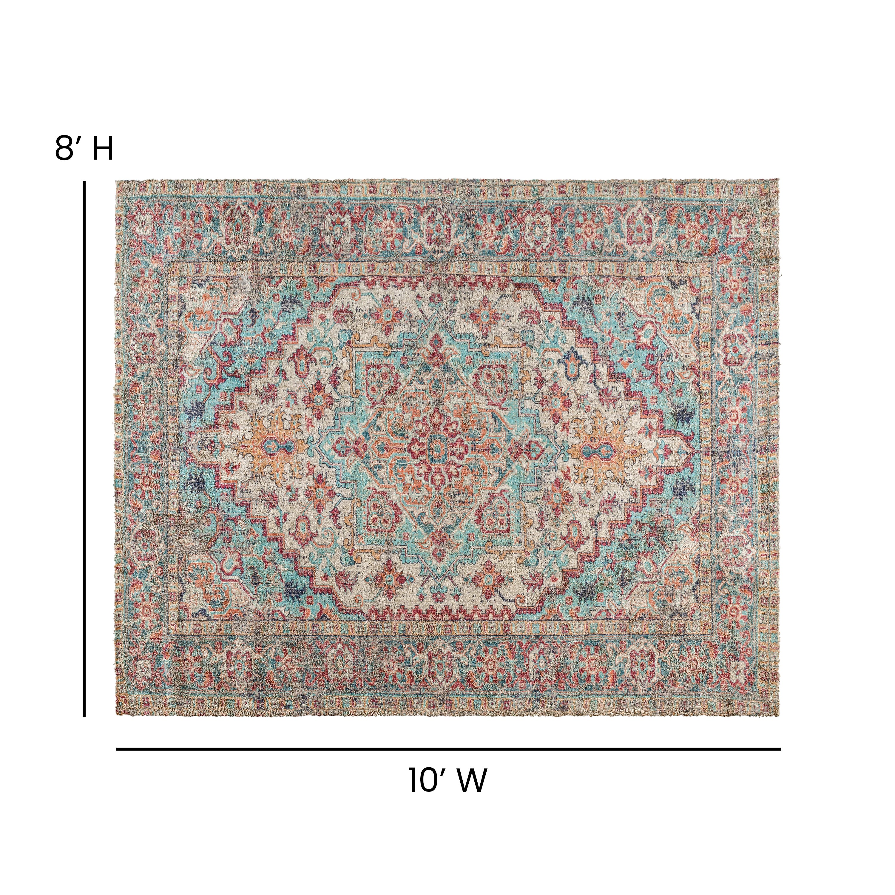 Distressed Vintage Medallion Area Rug