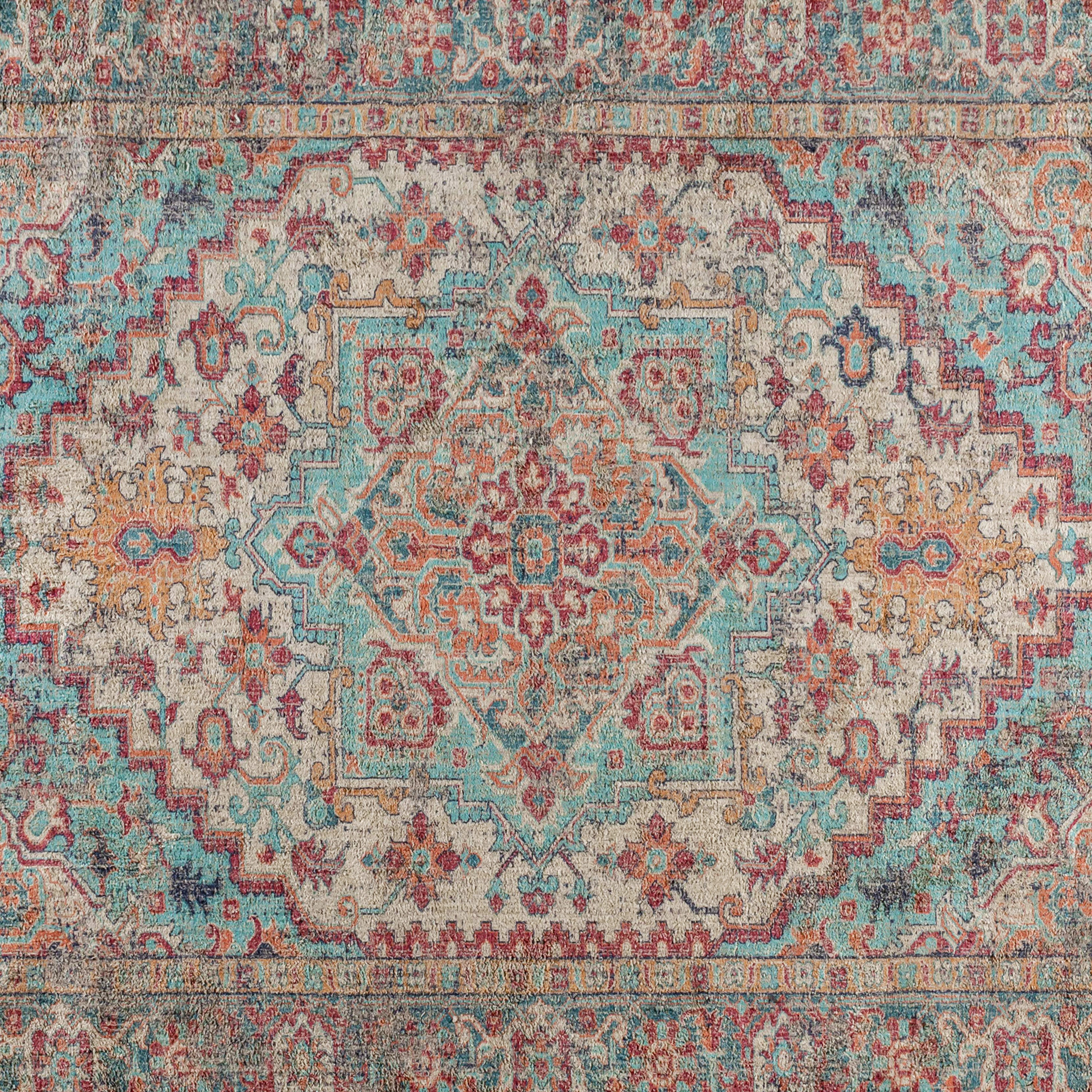 Distressed Vintage Medallion Area Rug