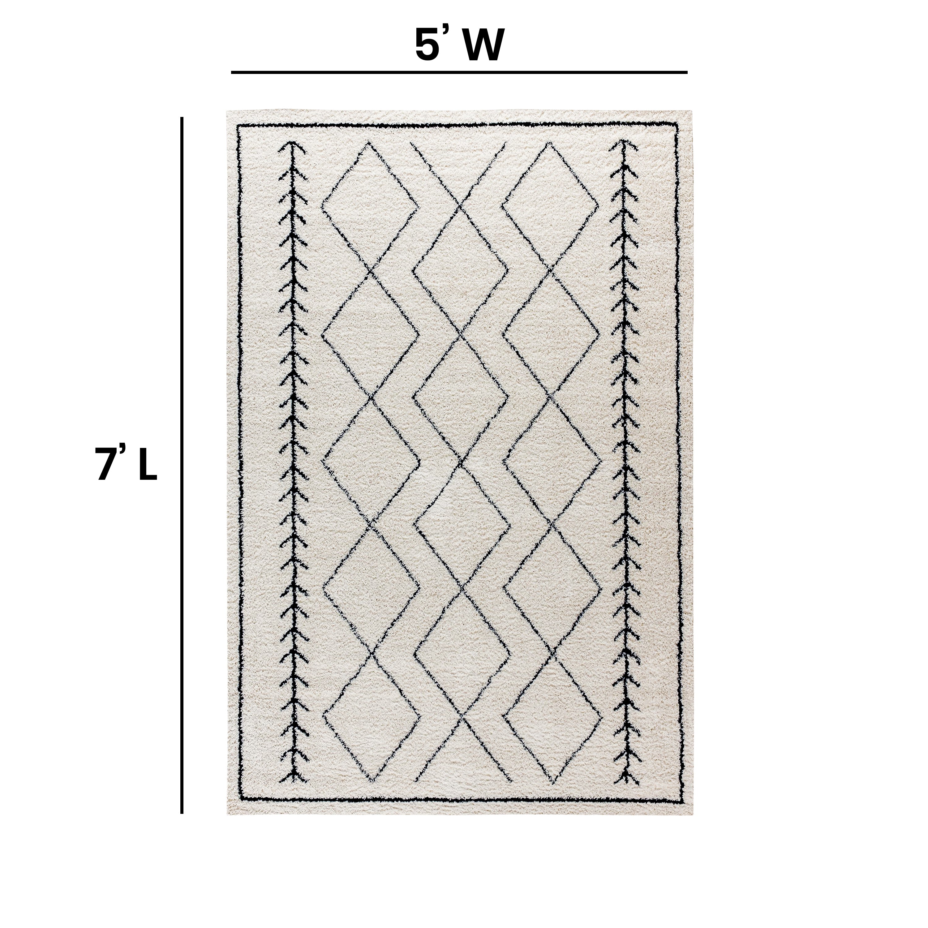 Geometric Style Bohemian Shag Area Rug-Area Rug-Flash Furniture-Wall2Wall Furnishings