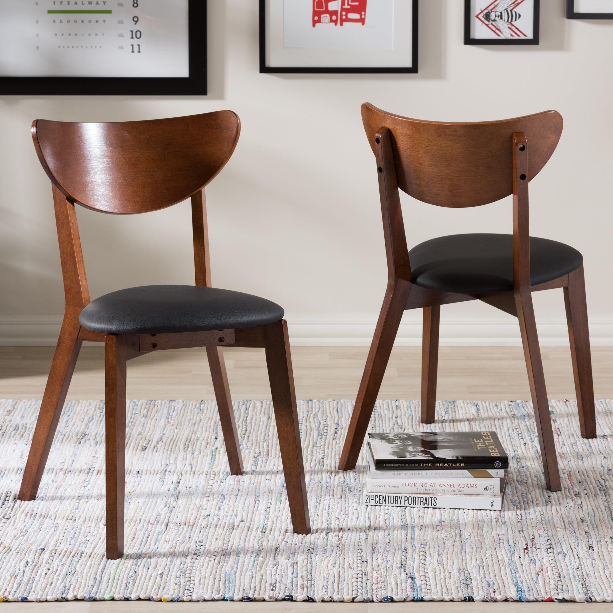 Sumner Mid-Century Faux Leather and Dining Chair