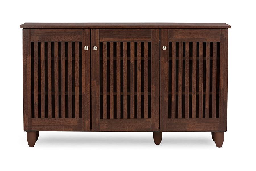 Fernanda Modern and Contemporary 3-Door Wooden Entryway Shoes Storage Wide Cabinet