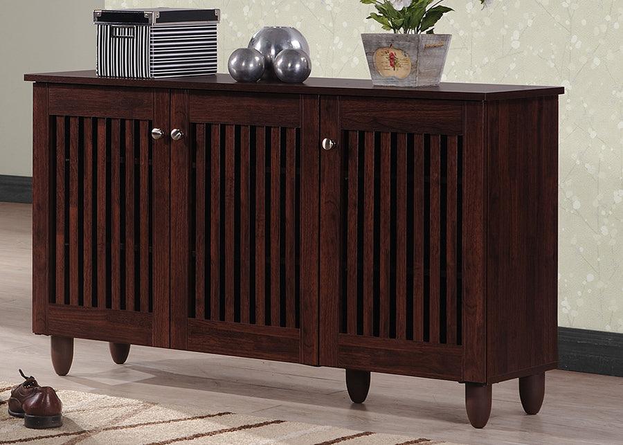 Fernanda Modern and Contemporary 3-Door Wooden Entryway Shoes Storage Wide Cabinet