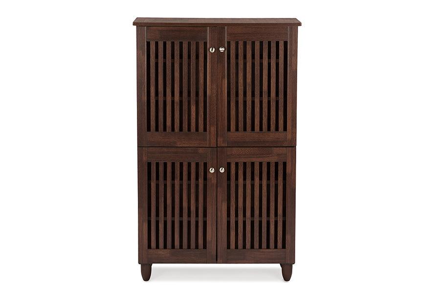 Fernanda Modern and Contemporary 4-Door Wooden Entryway Shoes Storage Tall Cabinet