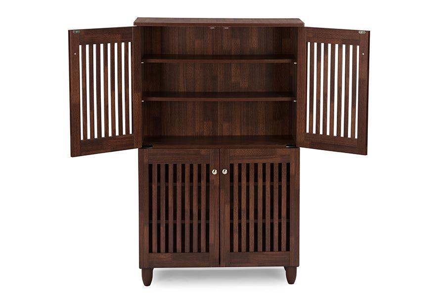 Fernanda Modern and Contemporary 4-Door Wooden Entryway Shoes Storage Tall Cabinet
