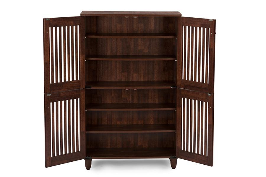 Fernanda Modern and Contemporary 4-Door Wooden Entryway Shoes Storage Tall Cabinet