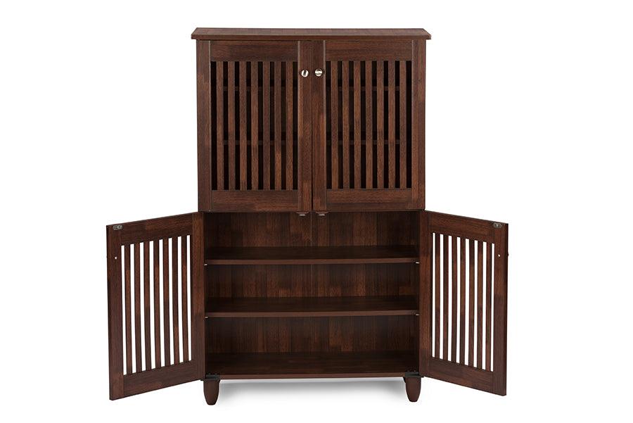 Fernanda Modern and Contemporary 4-Door Wooden Entryway Shoes Storage Tall Cabinet